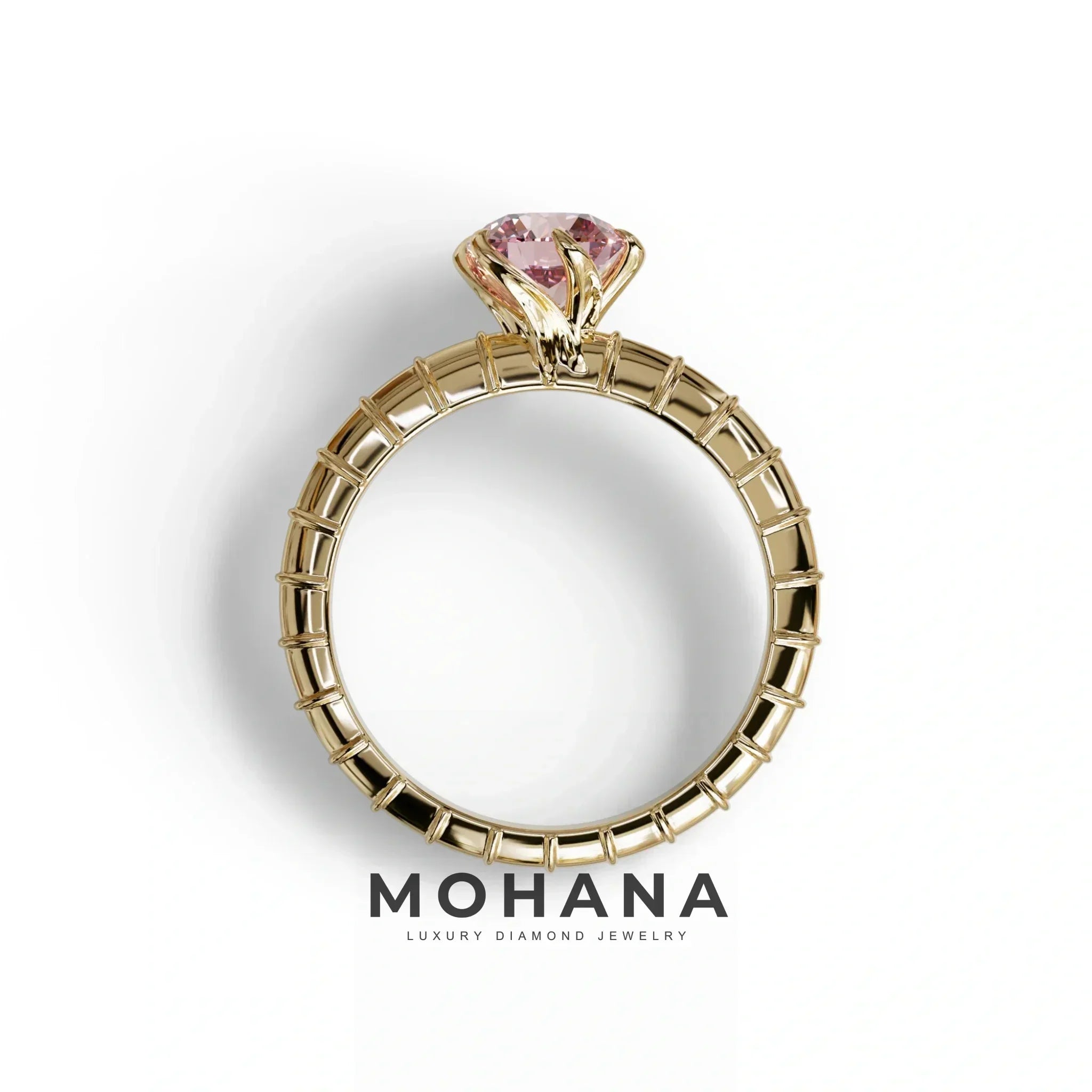 1 Carat Pink Round Cut Lab Diamond Ring - Hyper Glam