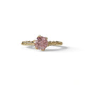 1 Carat Pink Round Cut Lab Diamond Ring - Hyper Glam - 10K Solid Gold / Yellow Gold