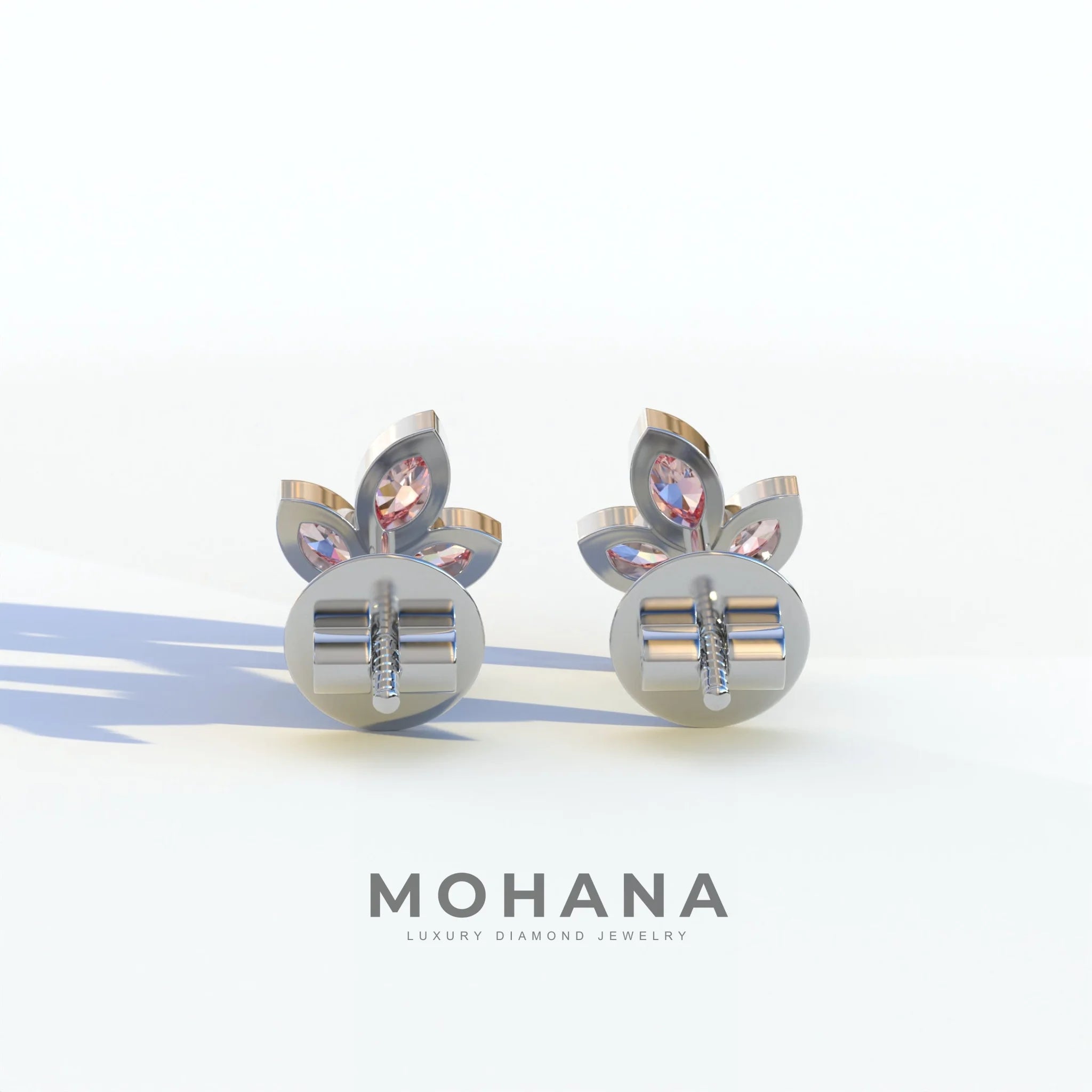 Le Petite - Marquise Pink Lab Diamond Stud Earrings | Attractive Bezel Setting