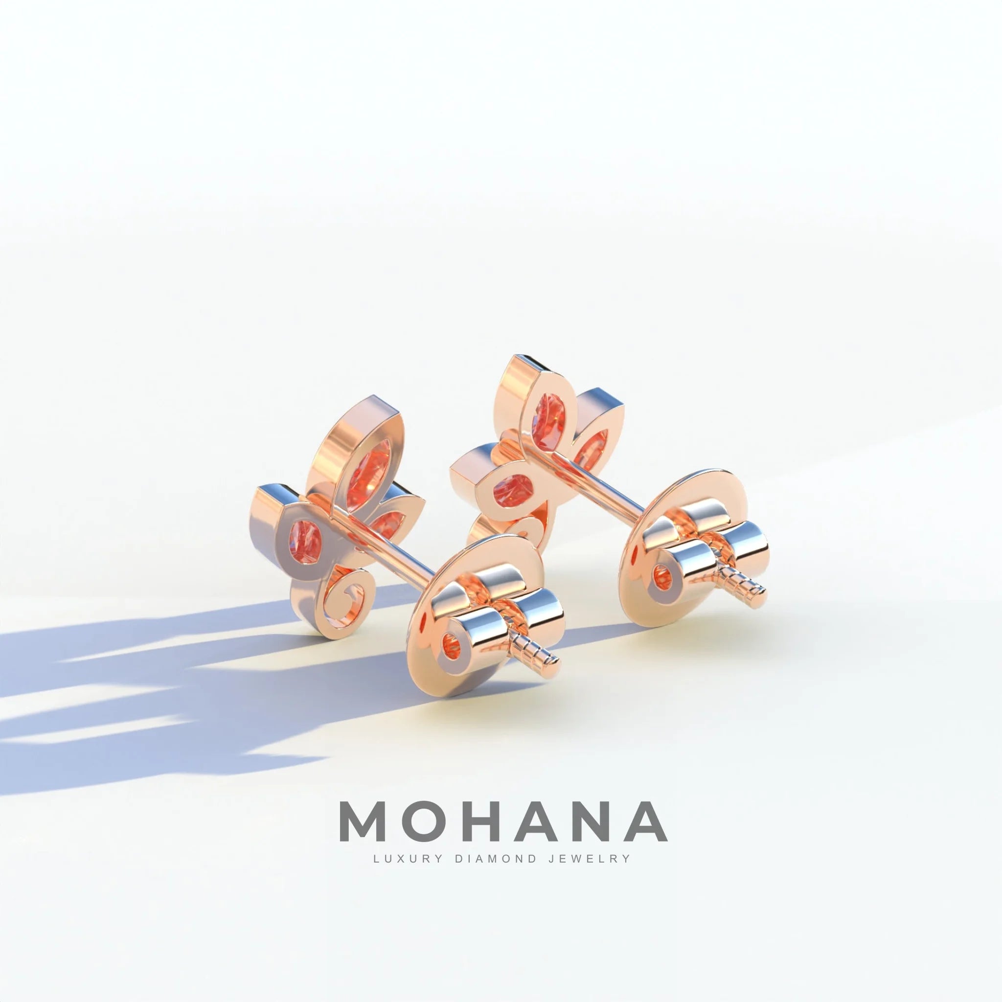 Le Petite - Marquise Pink Lab Diamond Stud Earrings | Attractive Bezel Setting