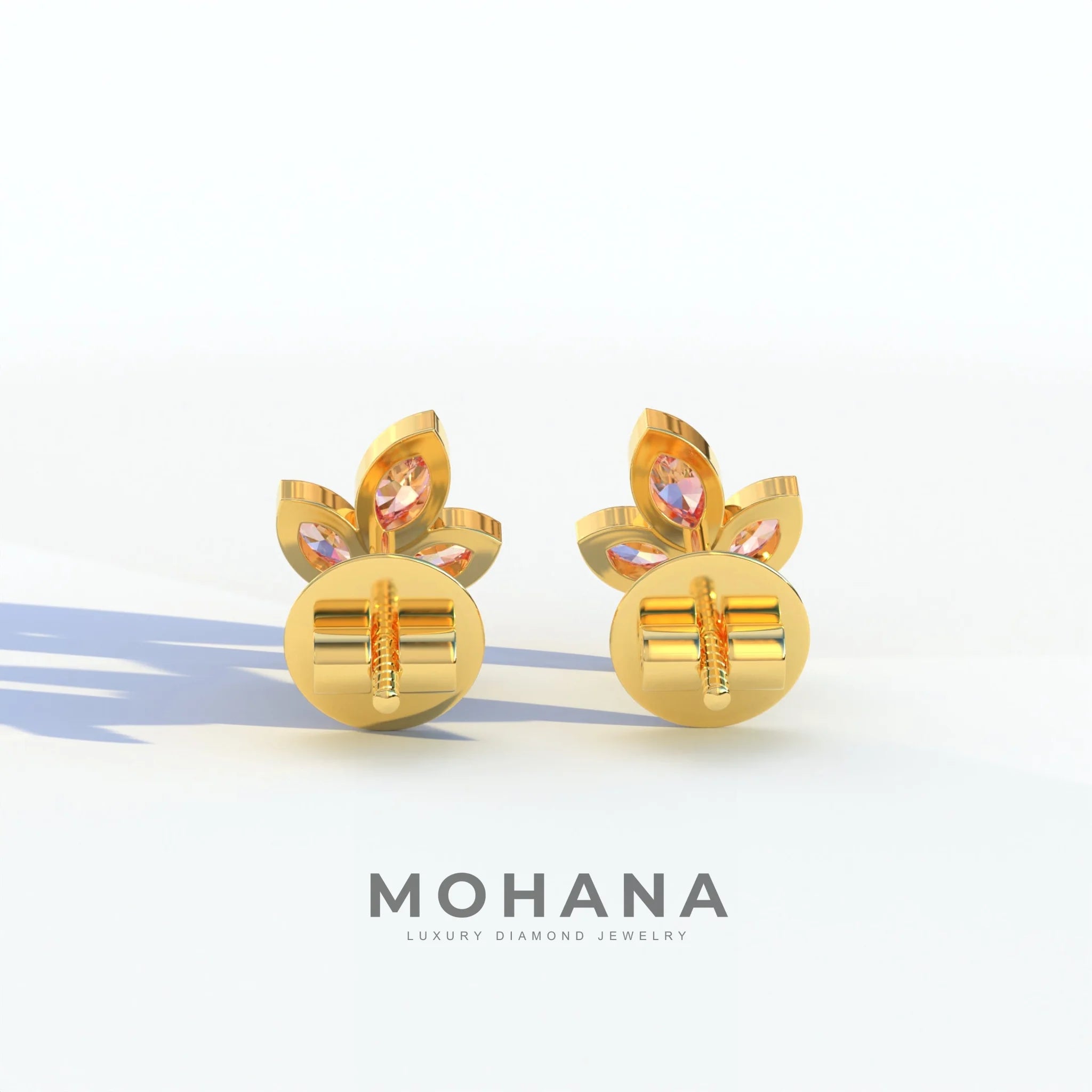 Le Petite - Marquise Pink Lab Diamond Stud Earrings | Attractive Bezel Setting