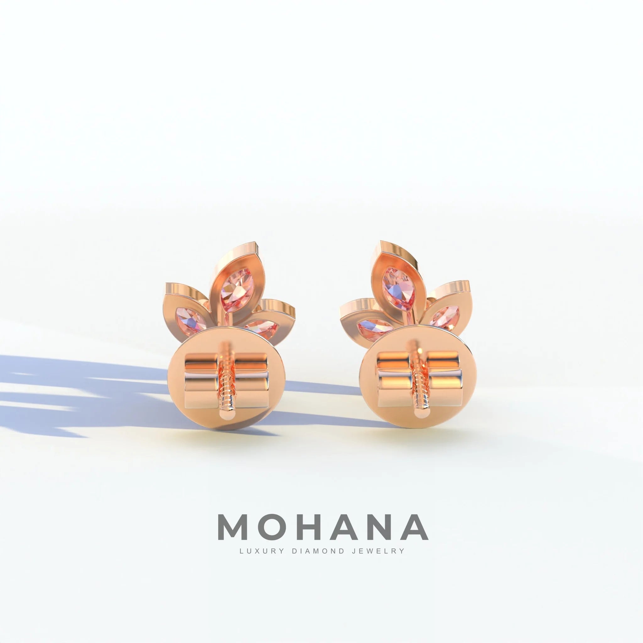 Le Petite - Marquise Pink Lab Diamond Stud Earrings | Attractive Bezel Setting