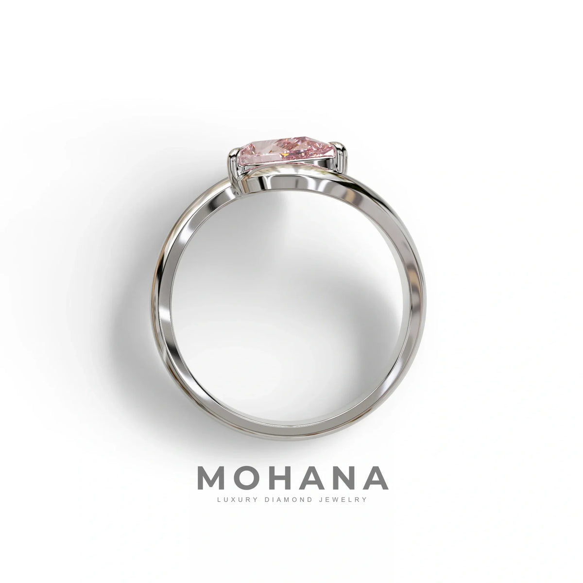 1 Carat Pink Pear Cut Solitaire Lab Grown Diamond Ring - Maniya