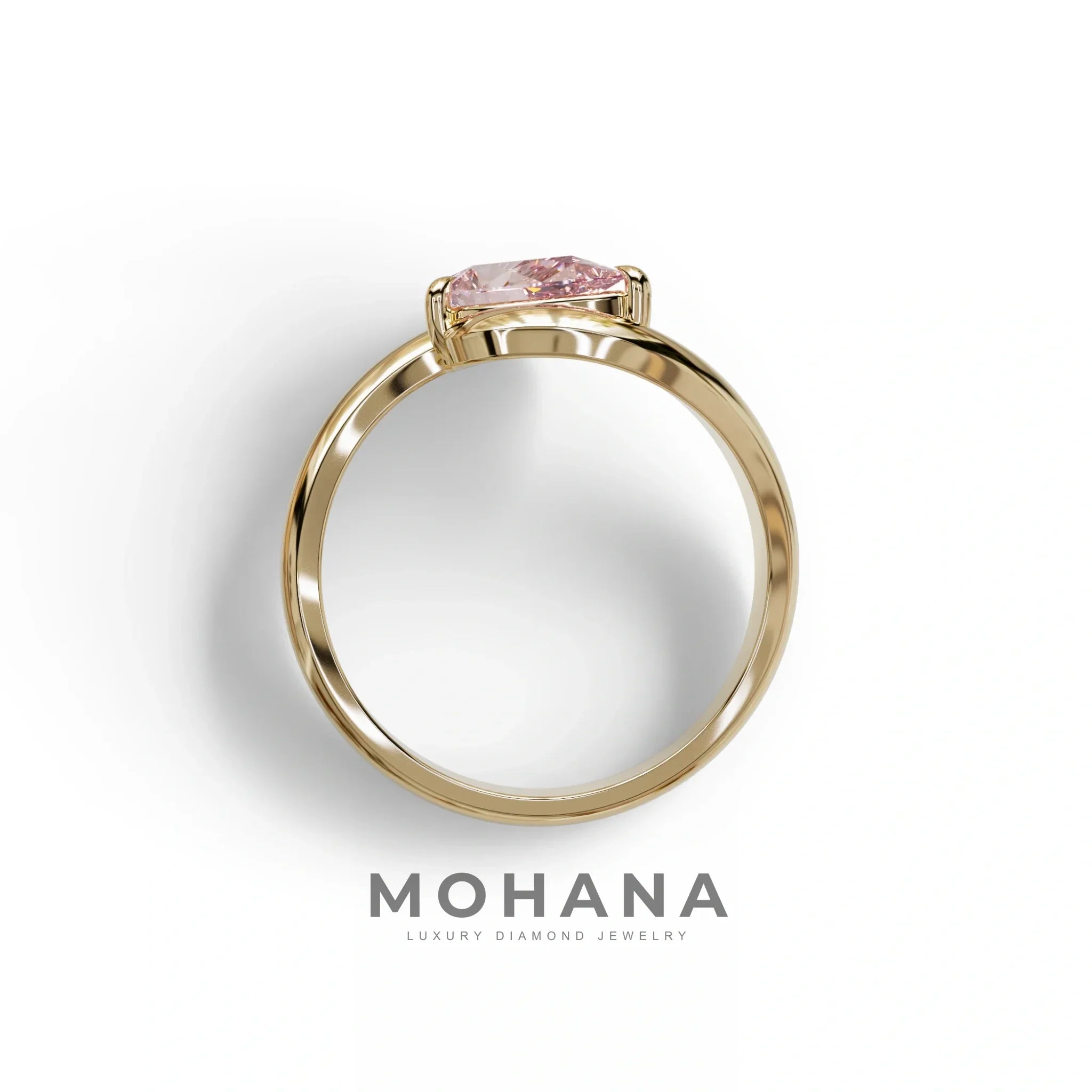 1 Carat Pink Pear Cut Solitaire Lab Grown Diamond Ring - Maniya