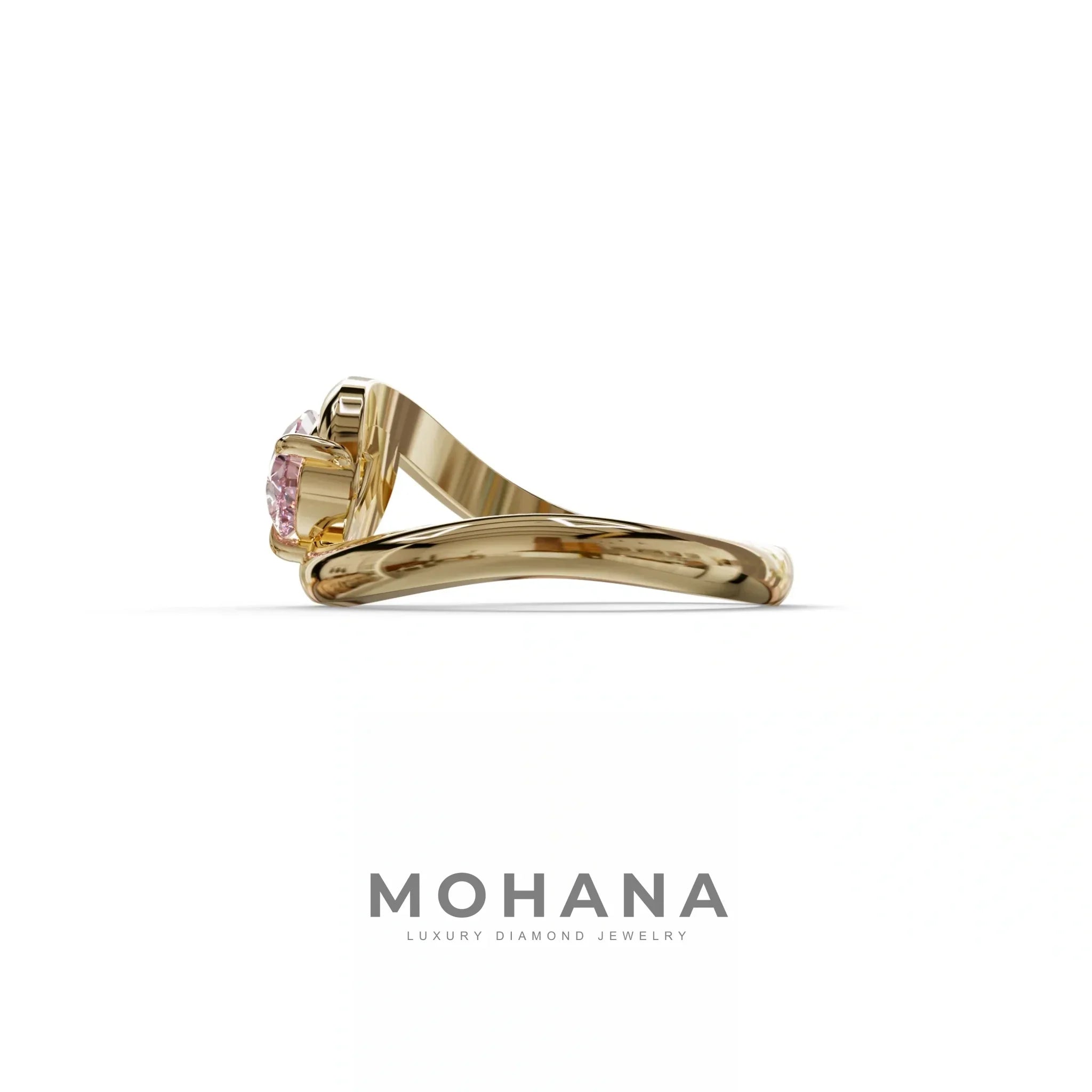 1 Carat Pink Pear Cut Solitaire Lab Grown Diamond Ring - Maniya