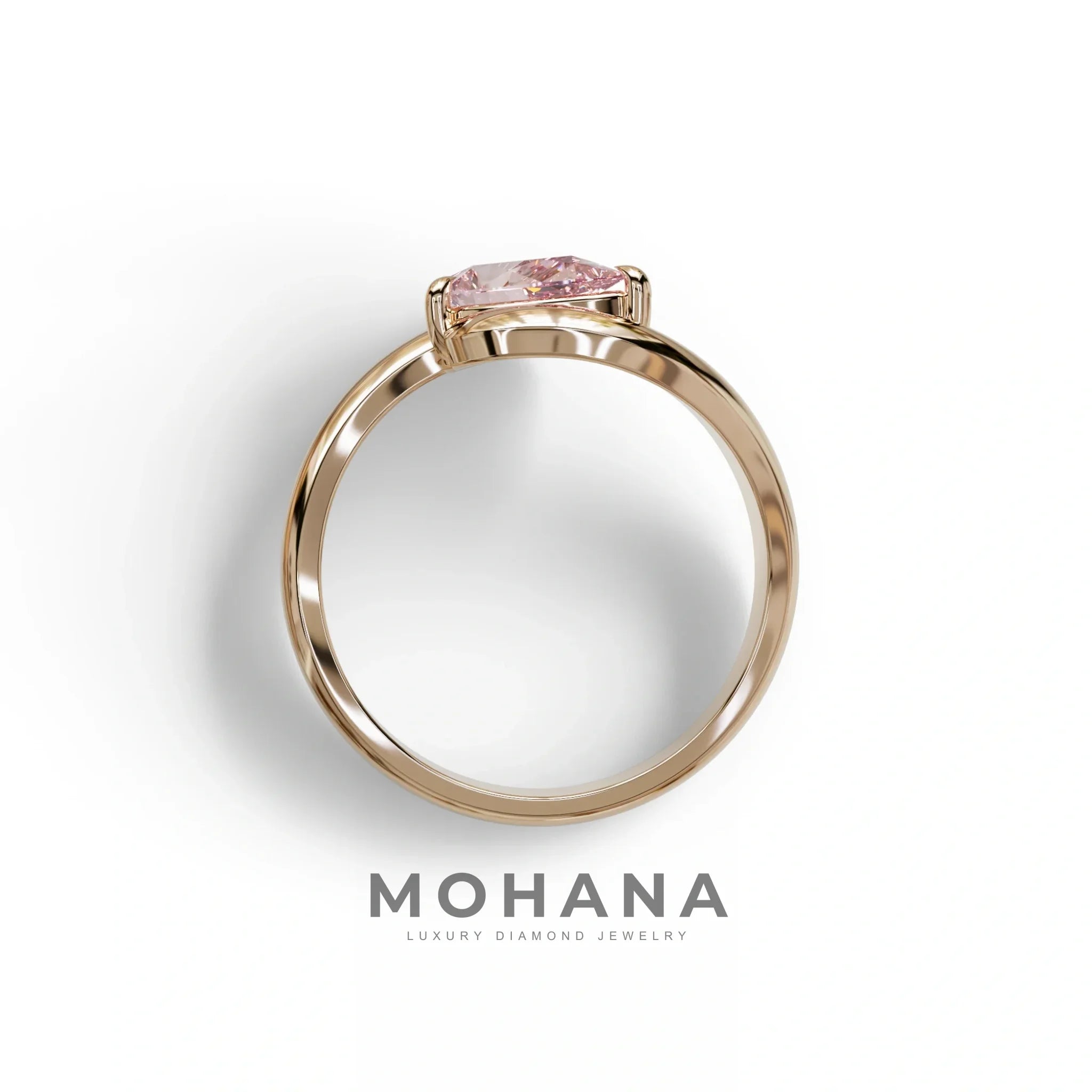 1 Carat Pink Pear Cut Solitaire Lab Grown Diamond Ring - Maniya