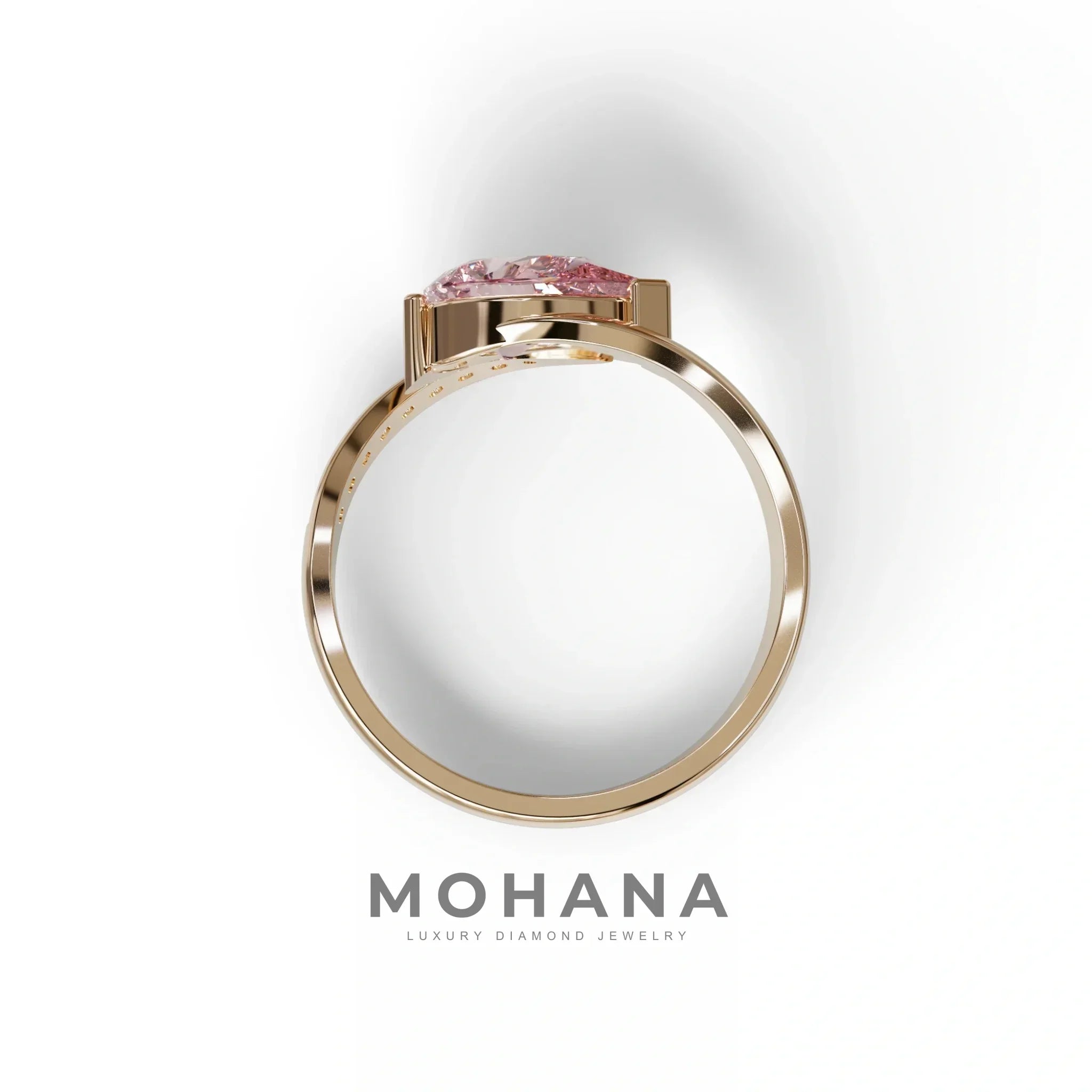 1 Carat Pink Pear Cut Unique Lab Grown Diamond Ring - Capricorn