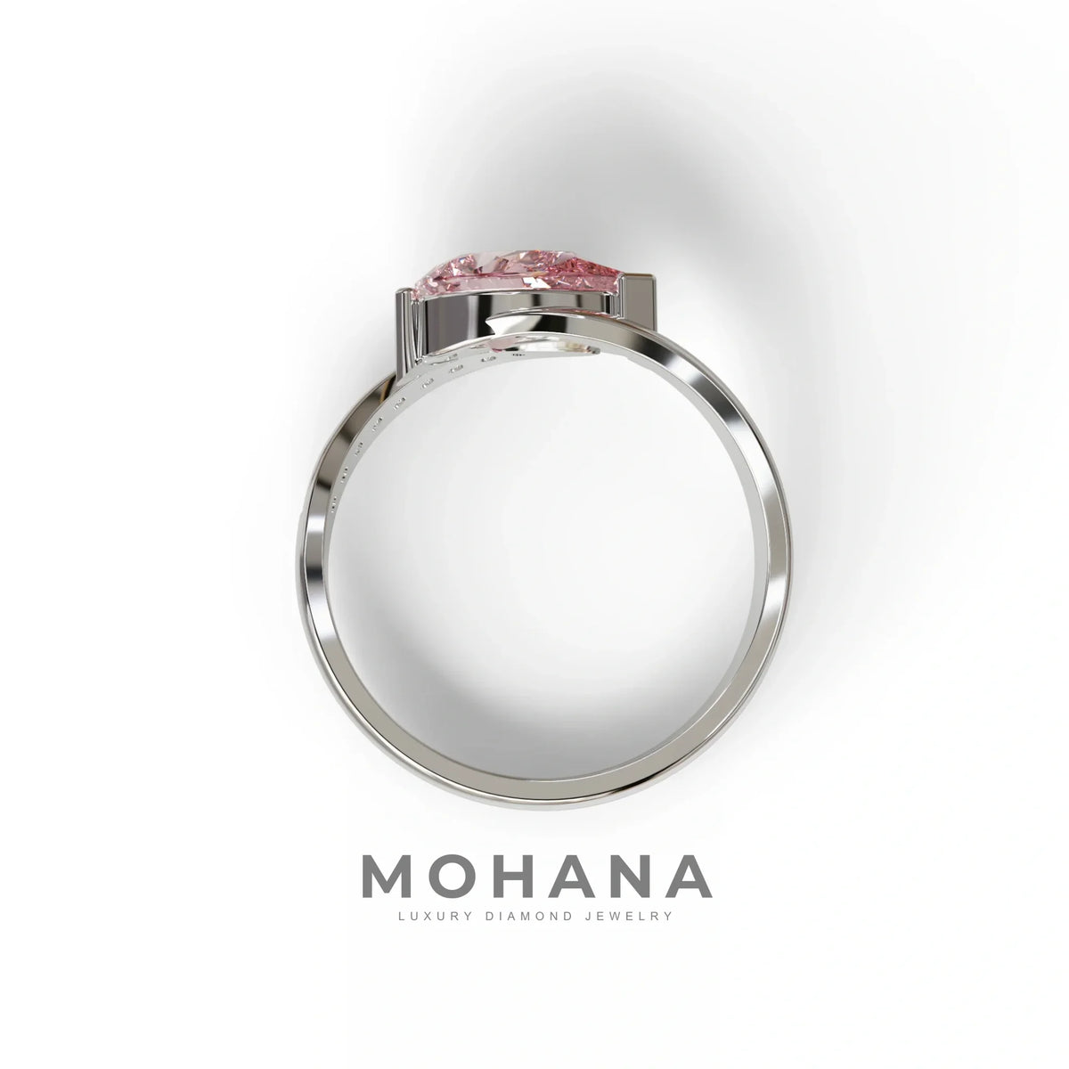 1 Carat Pink Pear Cut Unique Lab Grown Diamond Ring - Capricorn