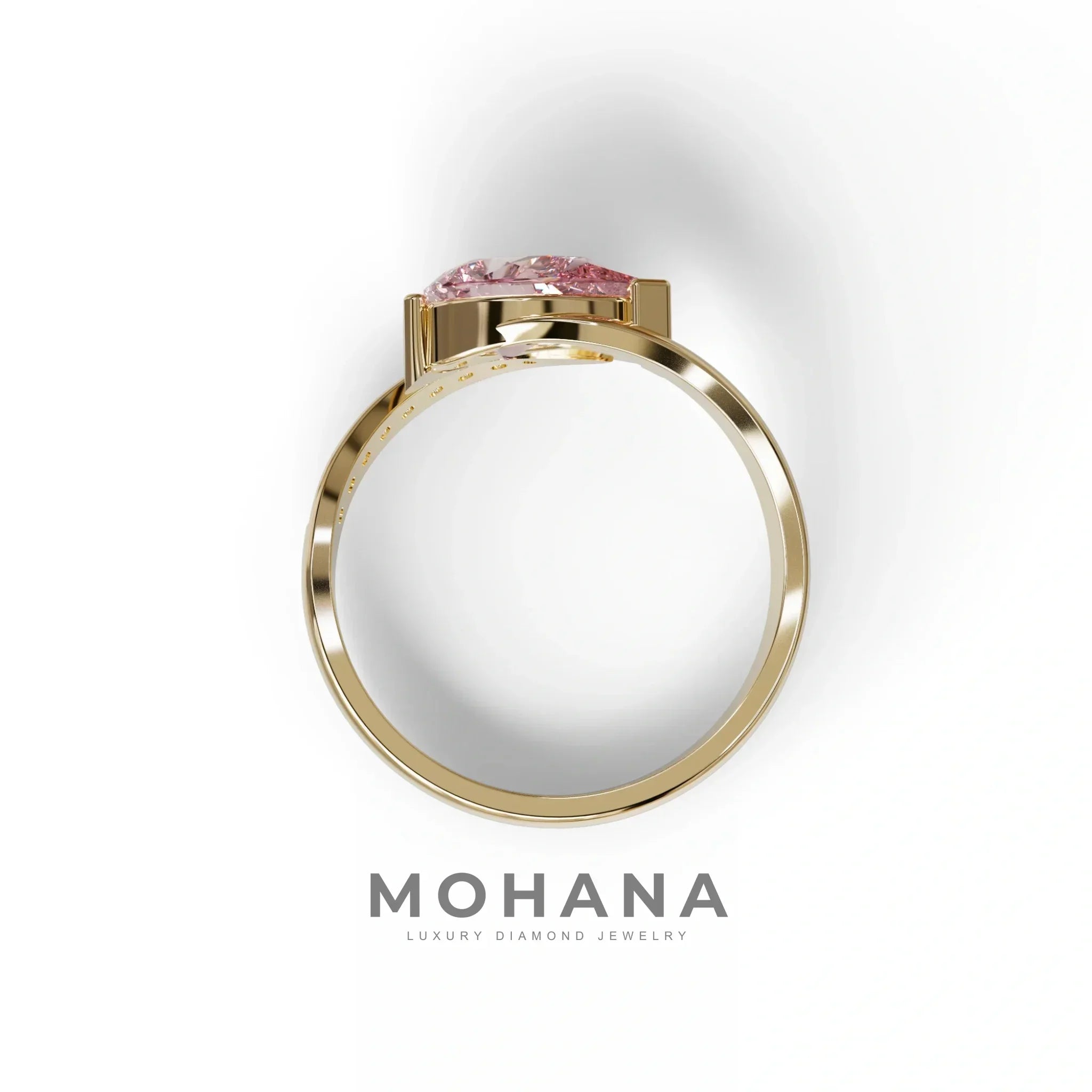 1 Carat Pink Pear Cut Unique Lab Grown Diamond Ring - Capricorn