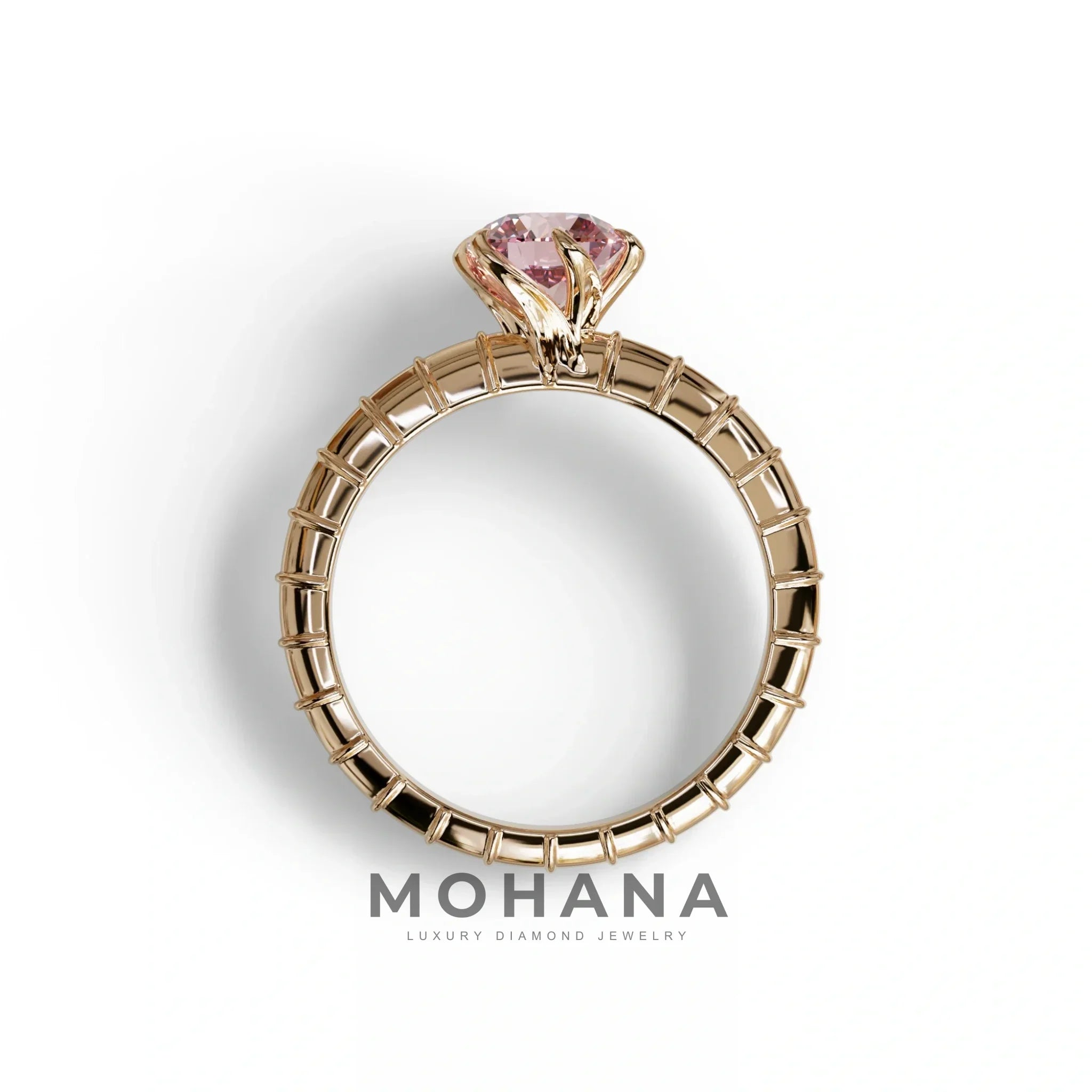 1 Carat Pink Round Cut Lab Diamond Ring - Hyper Glam