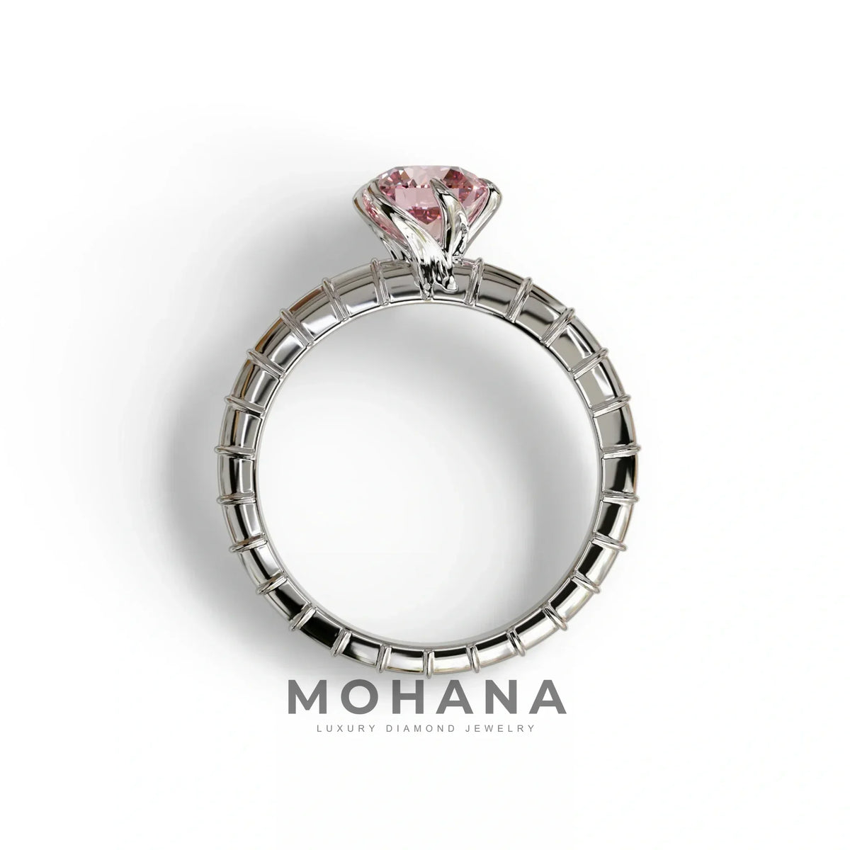 1 Carat Pink Round Cut Lab Diamond Ring - Hyper Glam