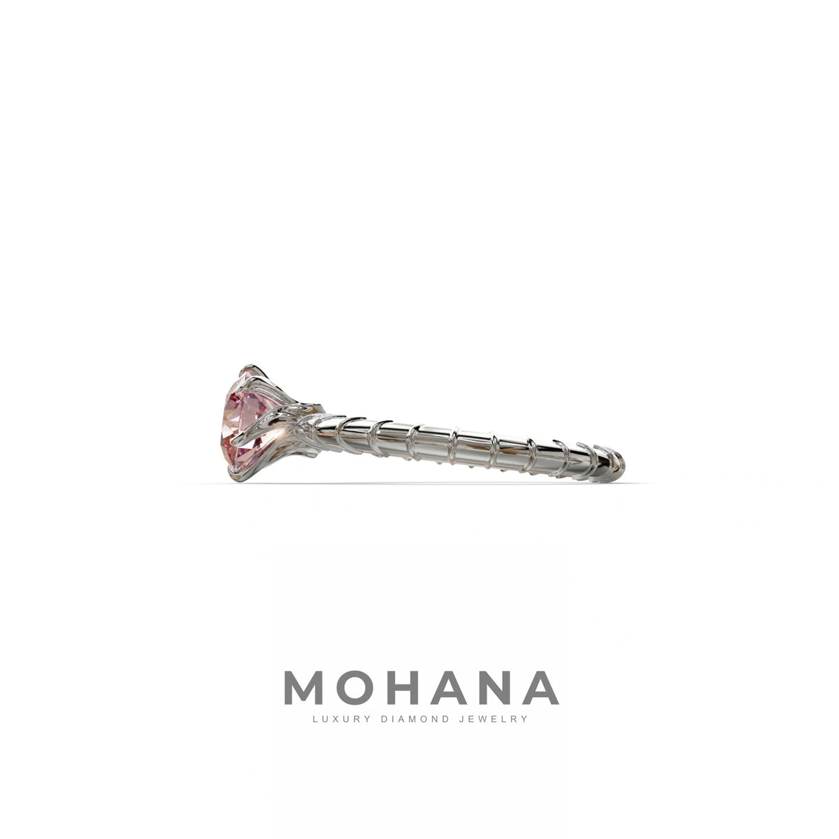 1 Carat Pink Round Cut Lab Diamond Ring - Hyper Glam