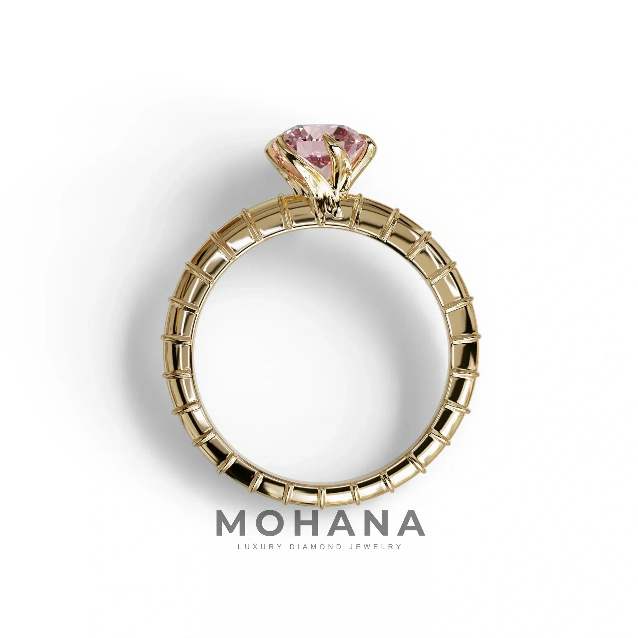 1 Carat Pink Round Cut Lab Diamond Ring - Hyper Glam