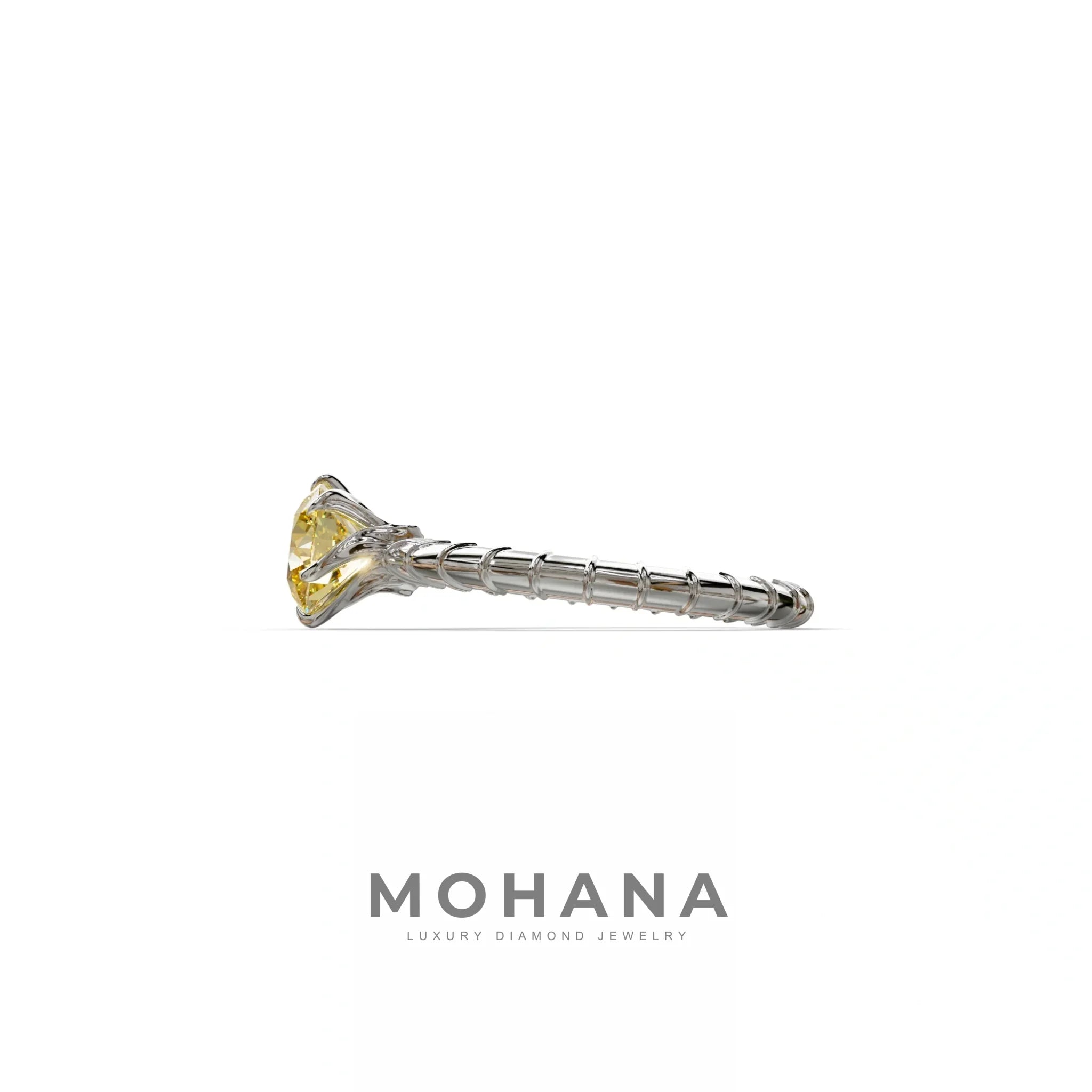 1 Carat Yellow Round Cut Lab Diamond Ring - Hyper Glam