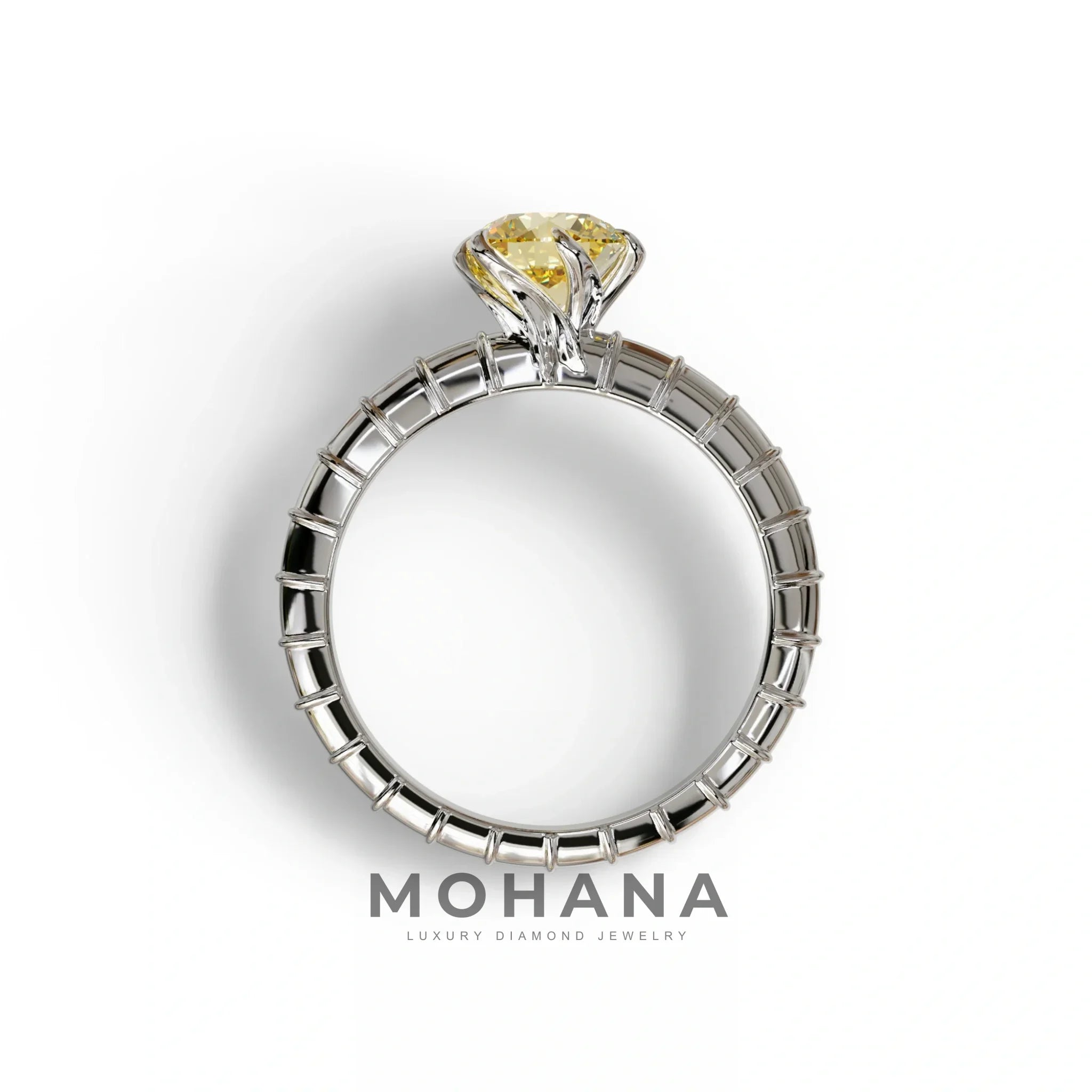 1 Carat Yellow Round Cut Lab Diamond Ring - Hyper Glam