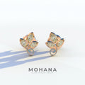 Le Petite - Marquise Yellow Lab Diamond Stud Earrings | Attractive Bezel Setting - 10K Solid Gold / Rose Gold