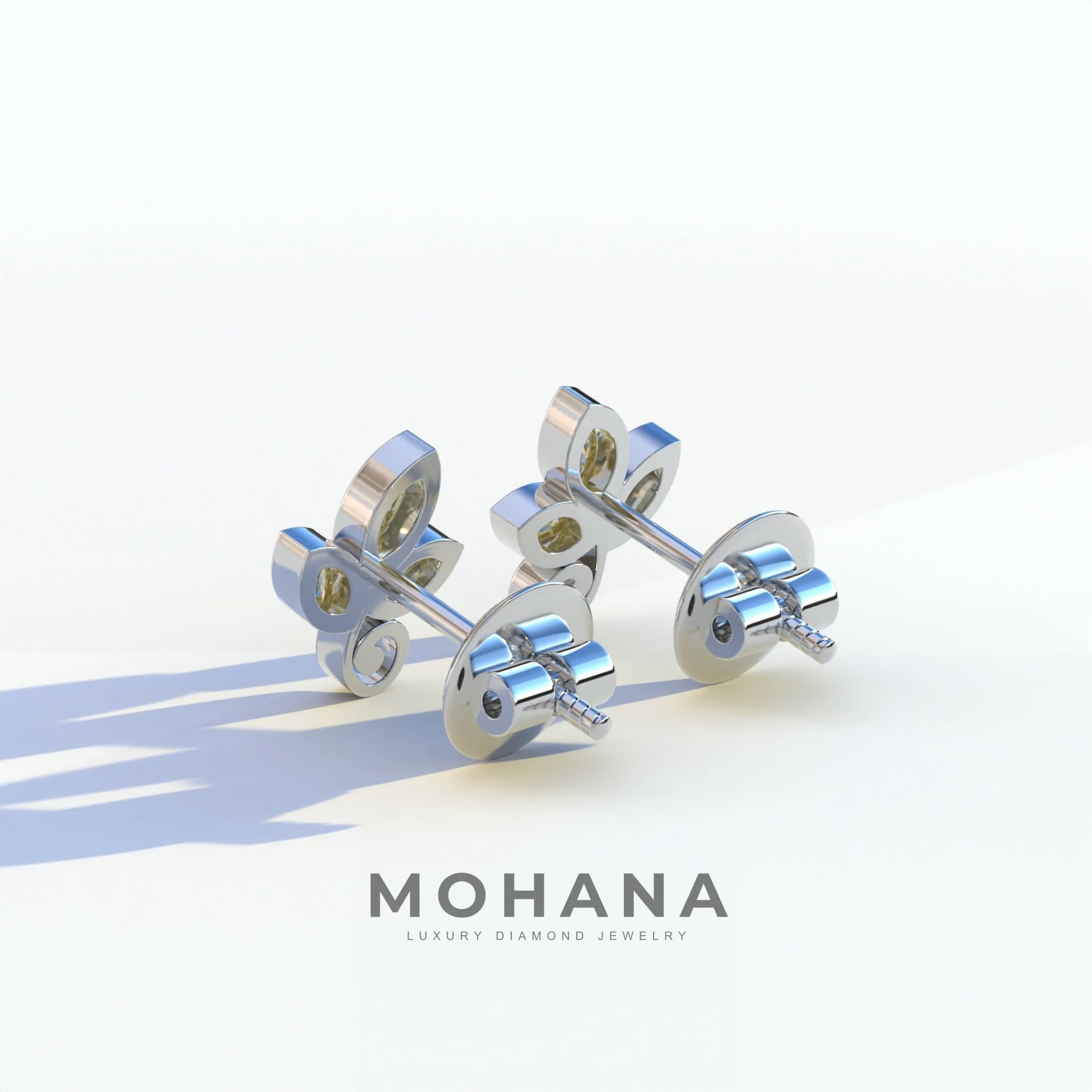 Le Petite - Marquise Yellow Lab Diamond Stud Earrings | Attractive Bezel Setting