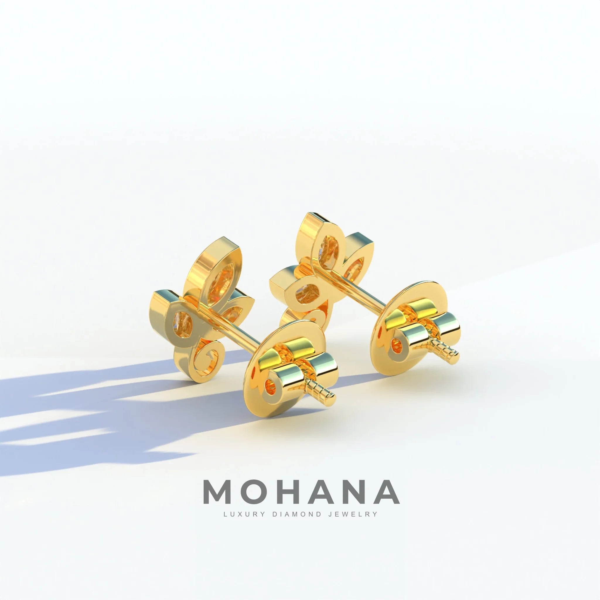Le Petite - Marquise Yellow Lab Diamond Stud Earrings | Attractive Bezel Setting