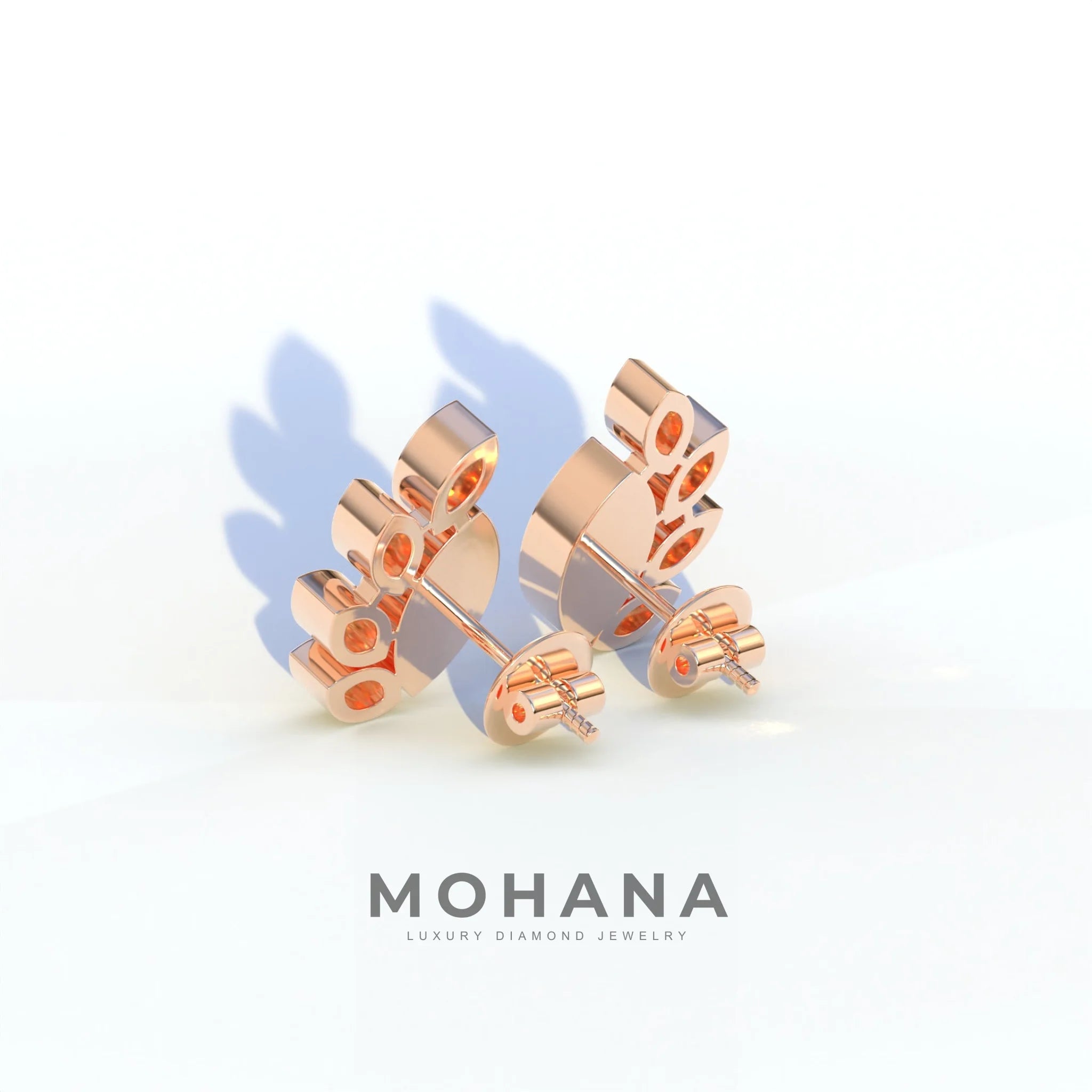 Yellow Marquise Cut Lab Diamond Stud Earrings | Stunning Bezel Setting - Gardenia Cluster
