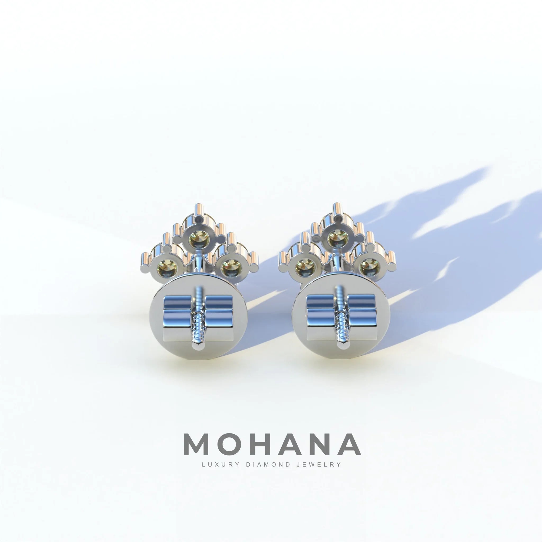 Yellow Round Cut Lab Diamond Stud Earrings | Cluster Setting - Rae Brilliance