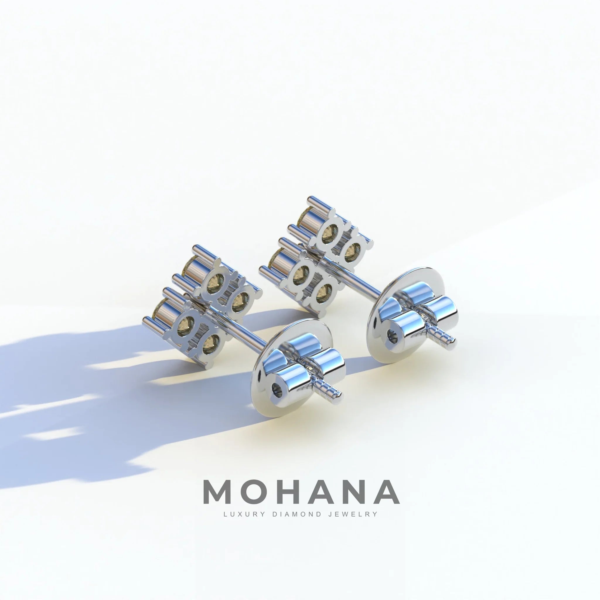 Yellow Round Cut Lab Diamond Stud Earrings | Cluster Setting - Rae Brilliance