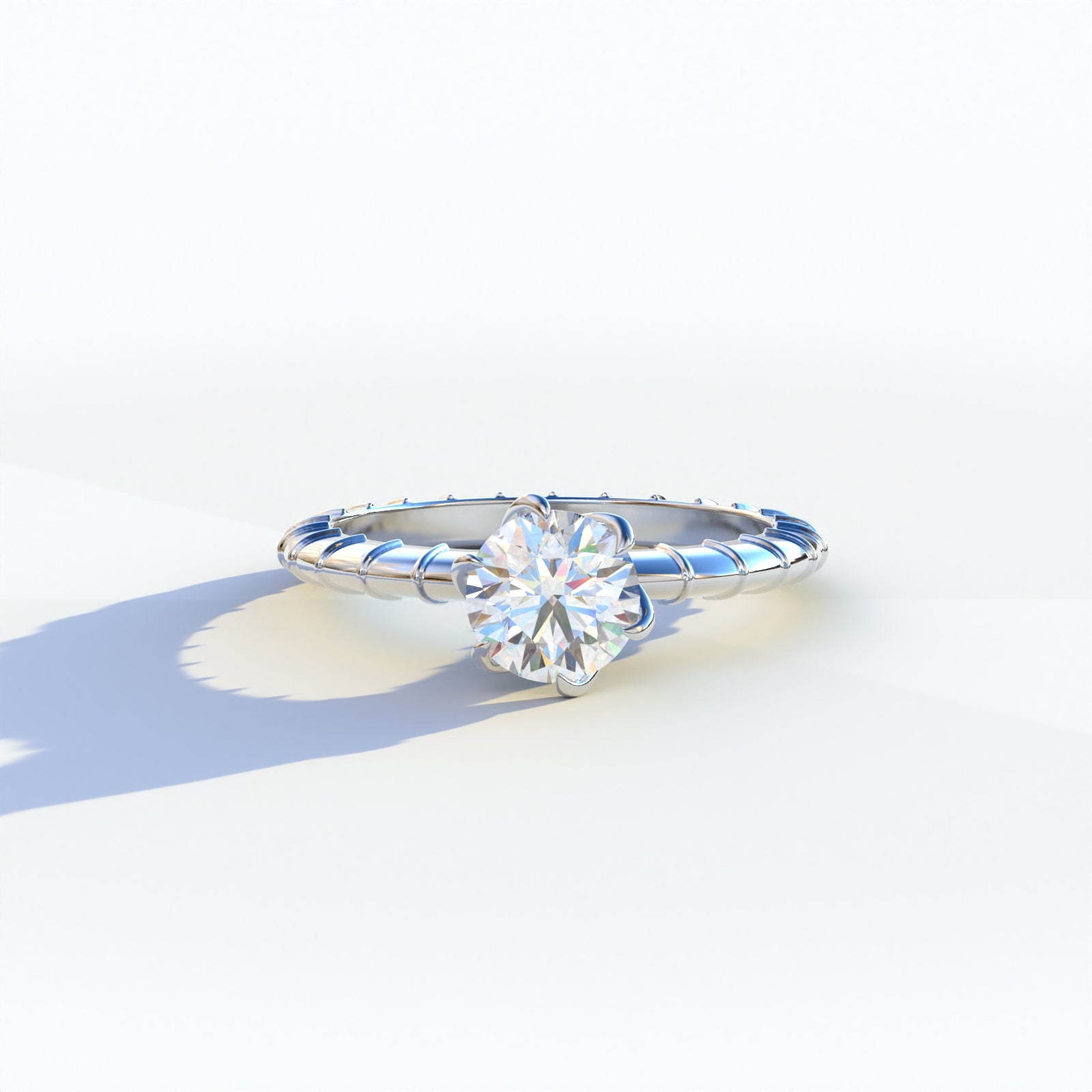 E VVS 1 Carat Round Cut Lab Diamond Ring	