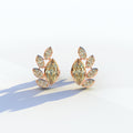 Yellow Marquise Cut Lab Diamond Stud Earrings | Stunning Bezel Setting - Gardenia Cluster - 10K Solid Gold / Rose Gold