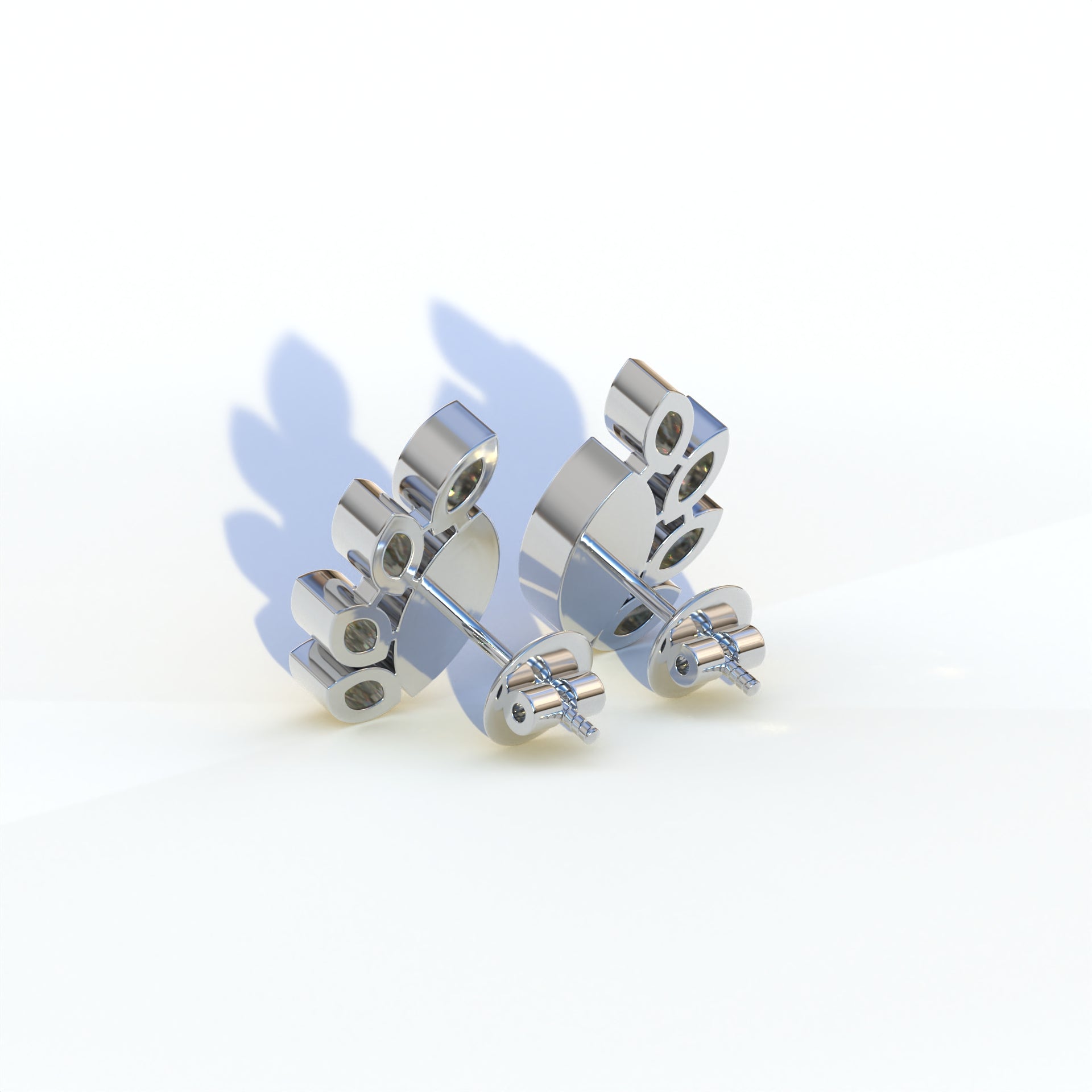 Yellow Marquise Cut Lab Diamond Stud Earrings | Stunning Bezel Setting - Gardenia Cluster
