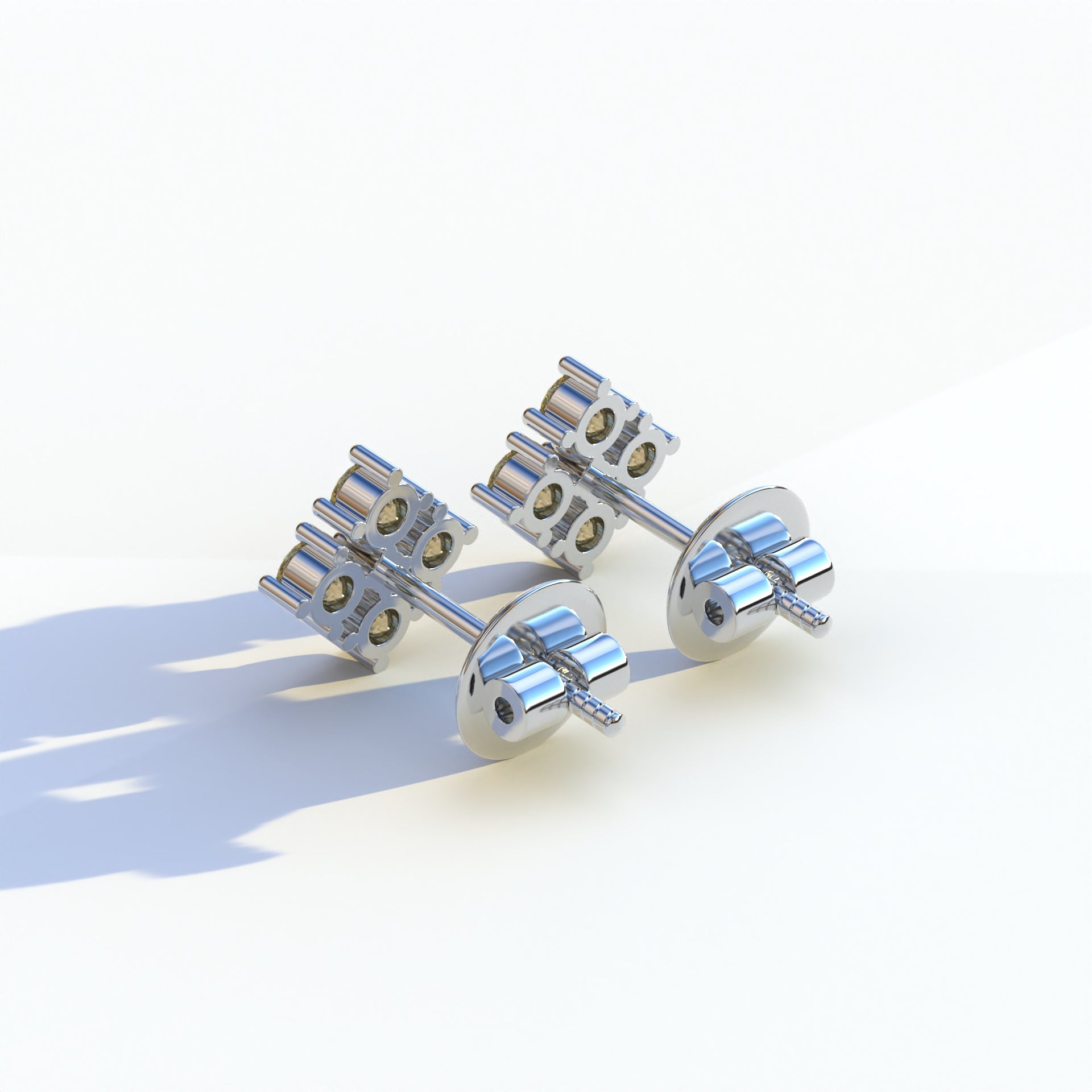 Yellow Round Cut Lab Diamond Stud Earrings | Cluster Setting - Rae Brilliance