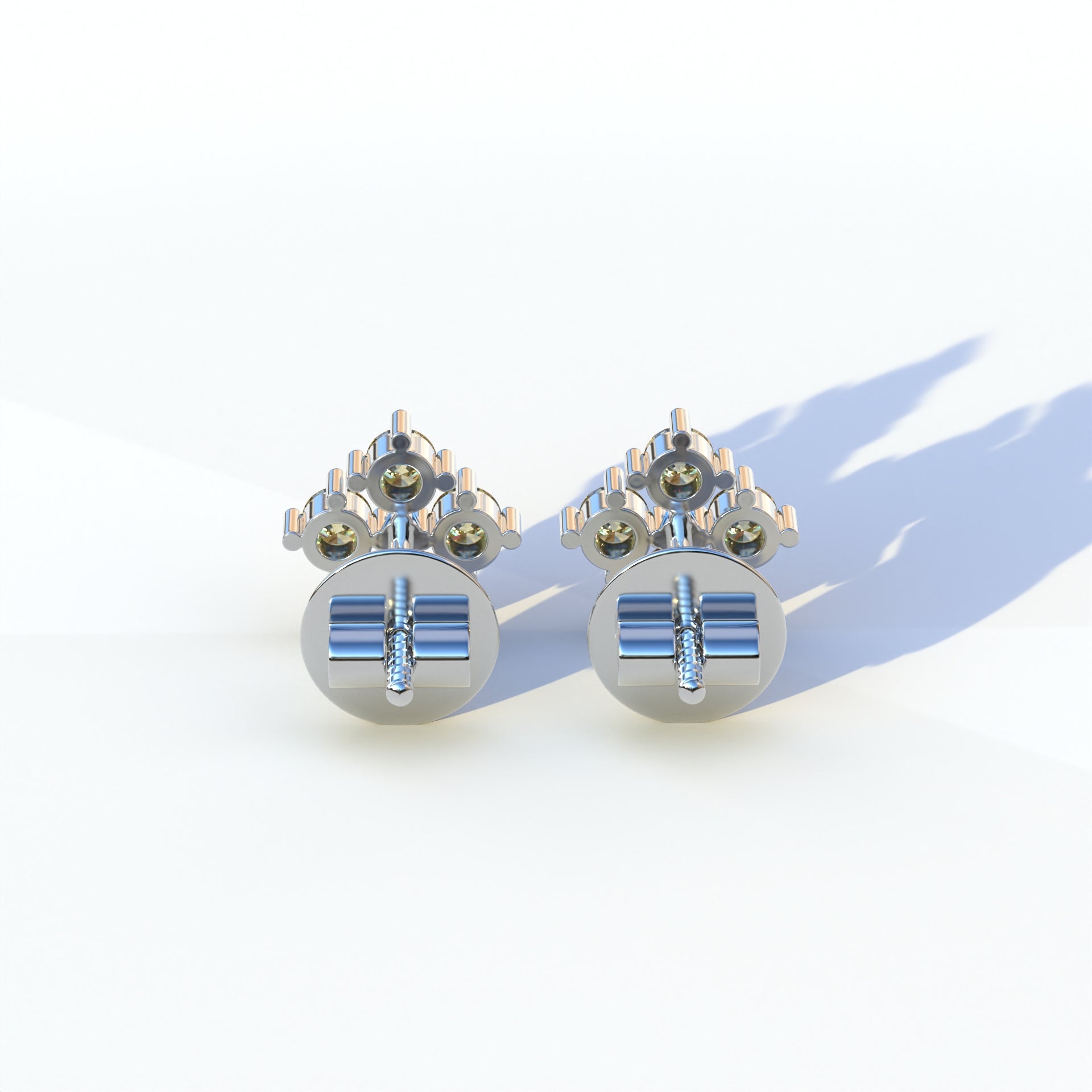 Yellow Round Cut Lab Diamond Stud Earrings | Cluster Setting - Rae Brilliance