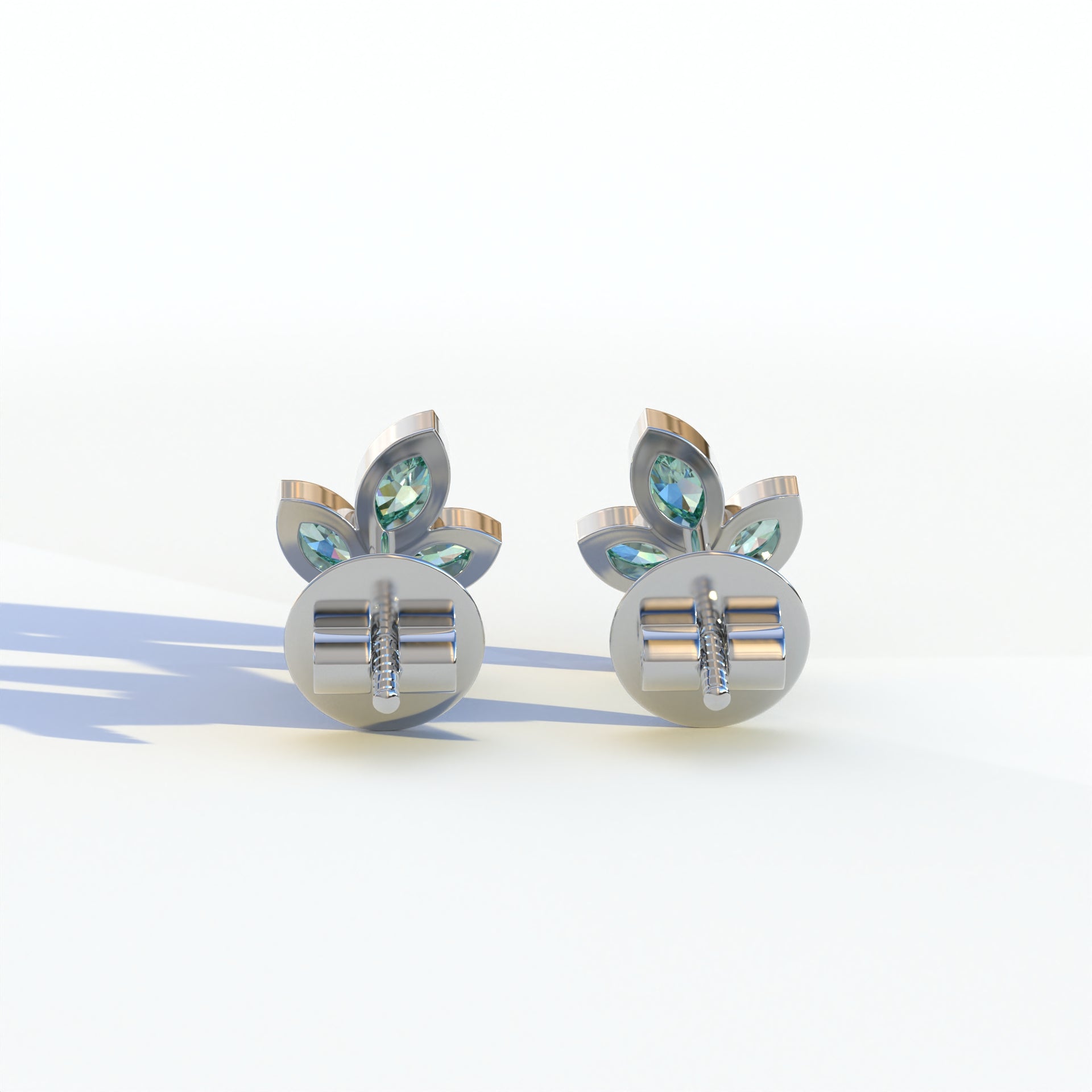 Le Petite - Marquise Green Lab Diamond Stud Earrings | Attractive Bezel Setting