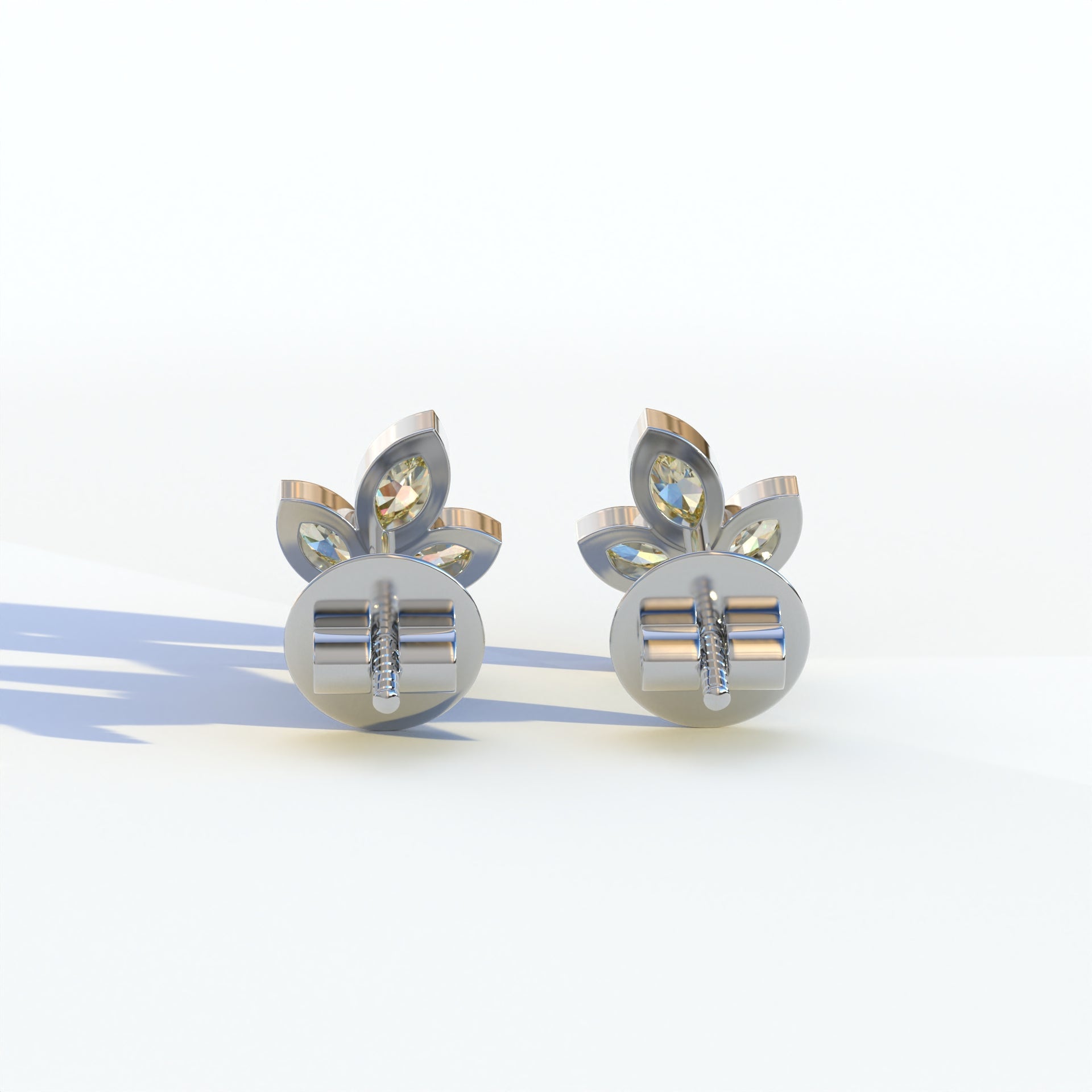 Le Petite - Marquise Yellow Lab Diamond Stud Earrings | Attractive Bezel Setting