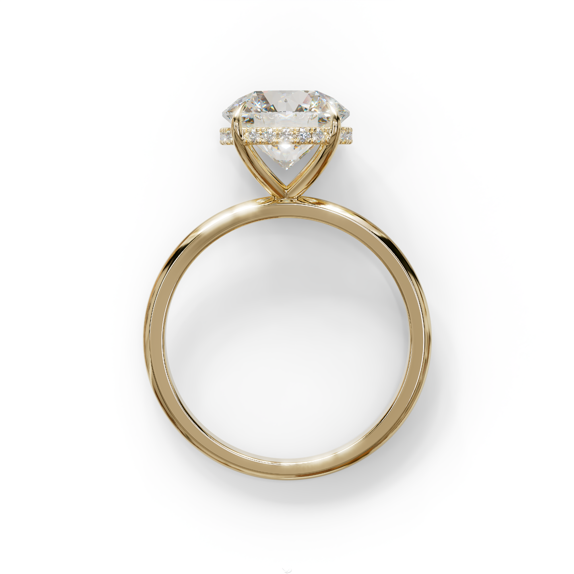 3 Carat E-VVS Round Hidden Halo Lab Diamond Ring