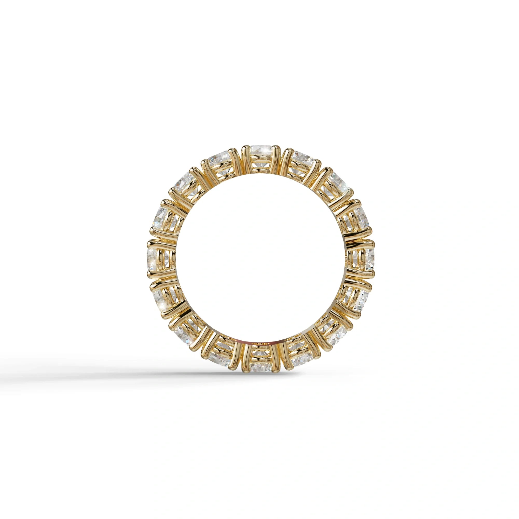 E VVS 5 Carat Round Full Eternity Lab Diamond Band - Prong Setting