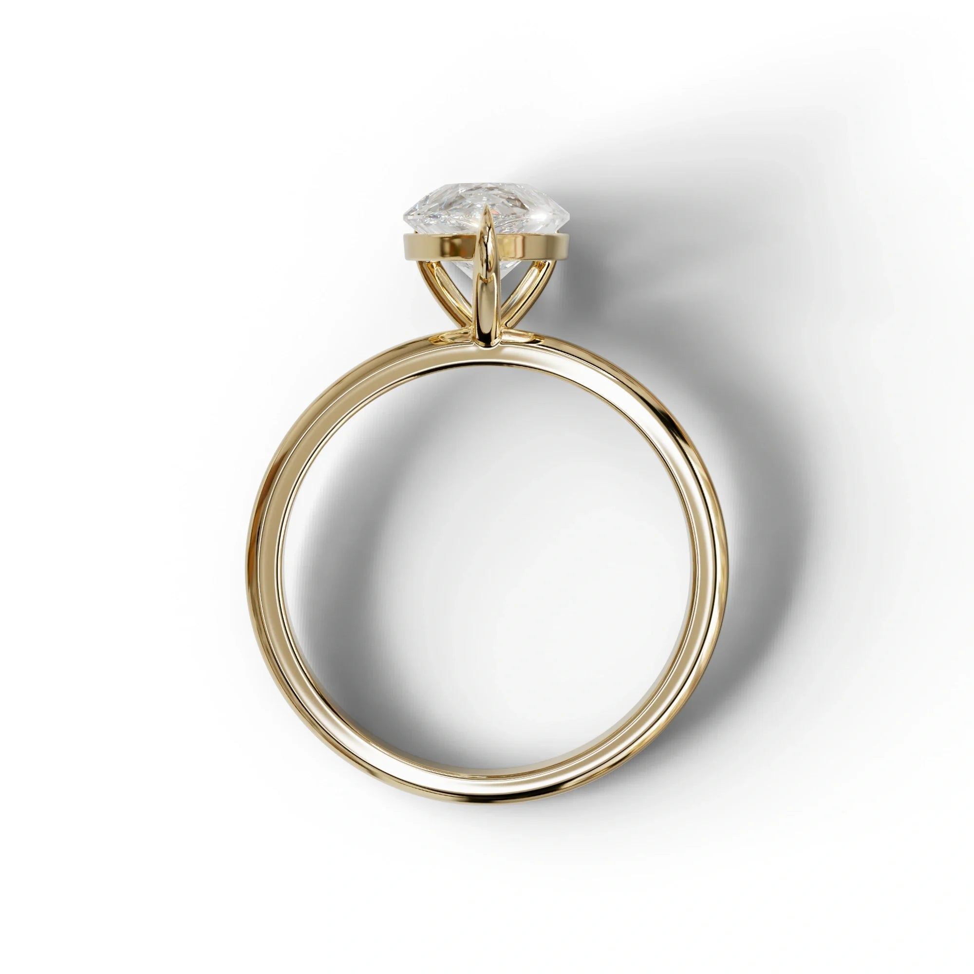 E VVS Pear Cut Solitaire Lab Grown Diamond Engagement Ring - Maniola