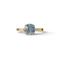 2 Carat Blue Round Cut Hidden Halo Lab Diamond Engagement Ring - Maeve - 10K Solid Gold / Yellow Gold