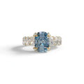 4 Carat Blue Cushion Cut Full Eternity Lab Grown Diamond Ring - Enigma - 10K Solid Gold / Yellow Gold