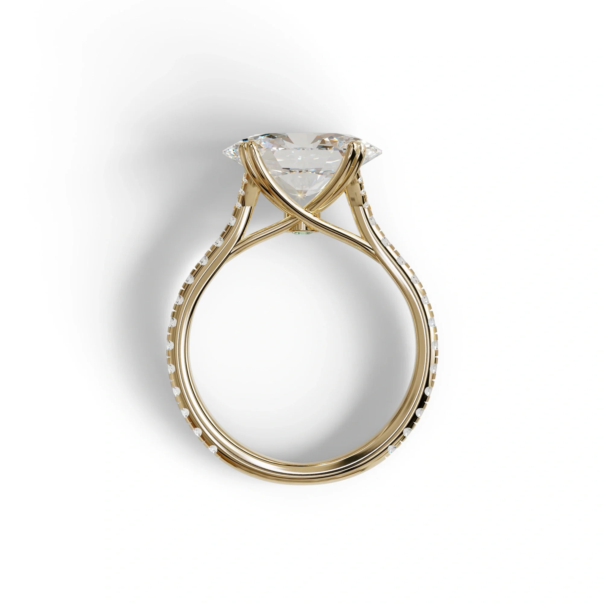 3 Carat Lab Grown Diamond Oval Cut Engagement Ring | East-West Diamond Ring - Ellipse