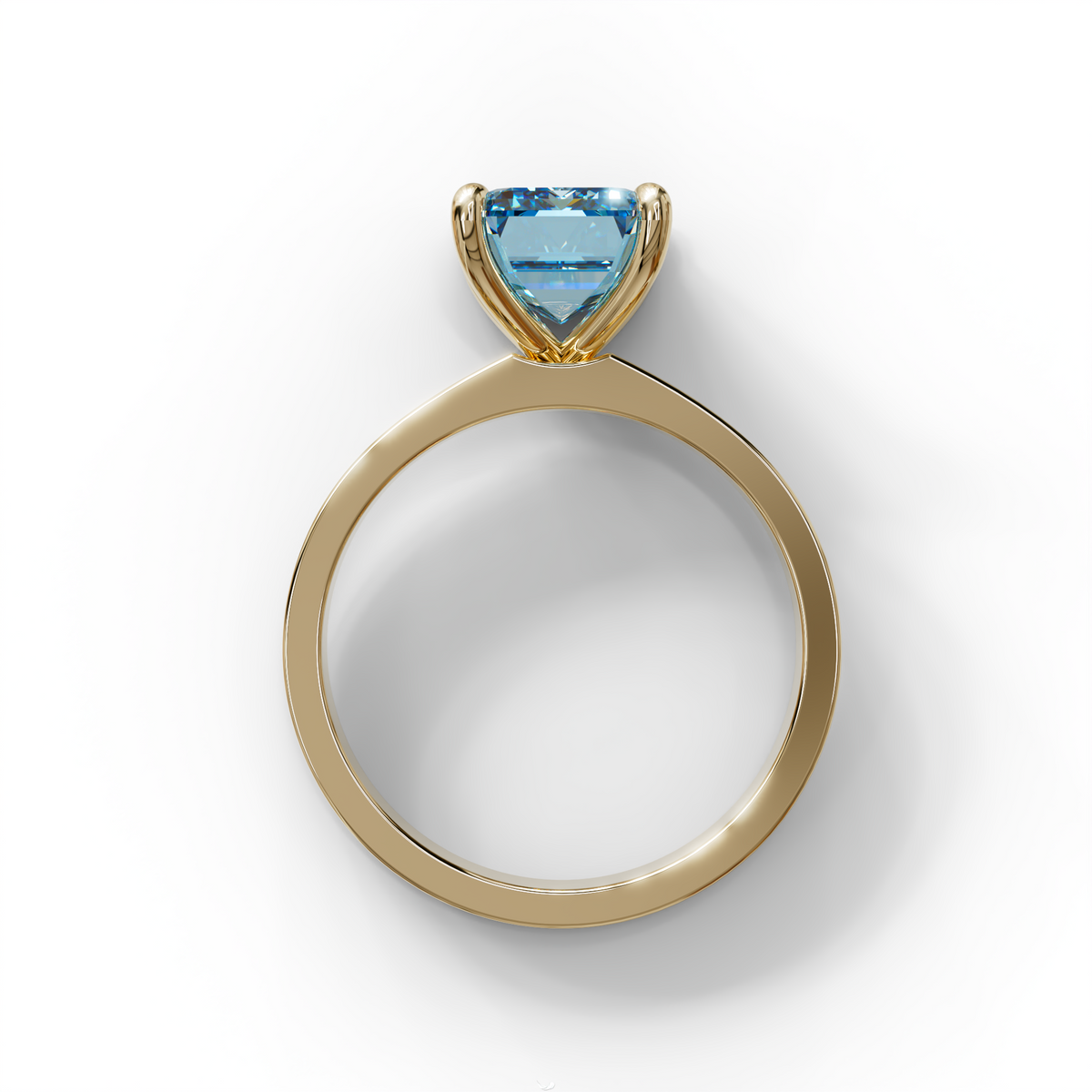 2 to 6 Carat Blue Lab Grown Diamond Engagement Ring – Emerald Cut Solitaire | Lami