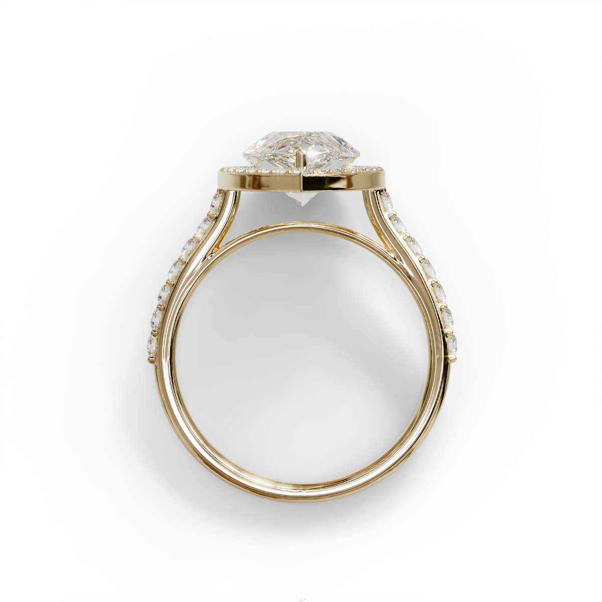 3 Carat E/VVS Pear Cut Halo & Pave Setting Lab Grown Diamond Setting Ring