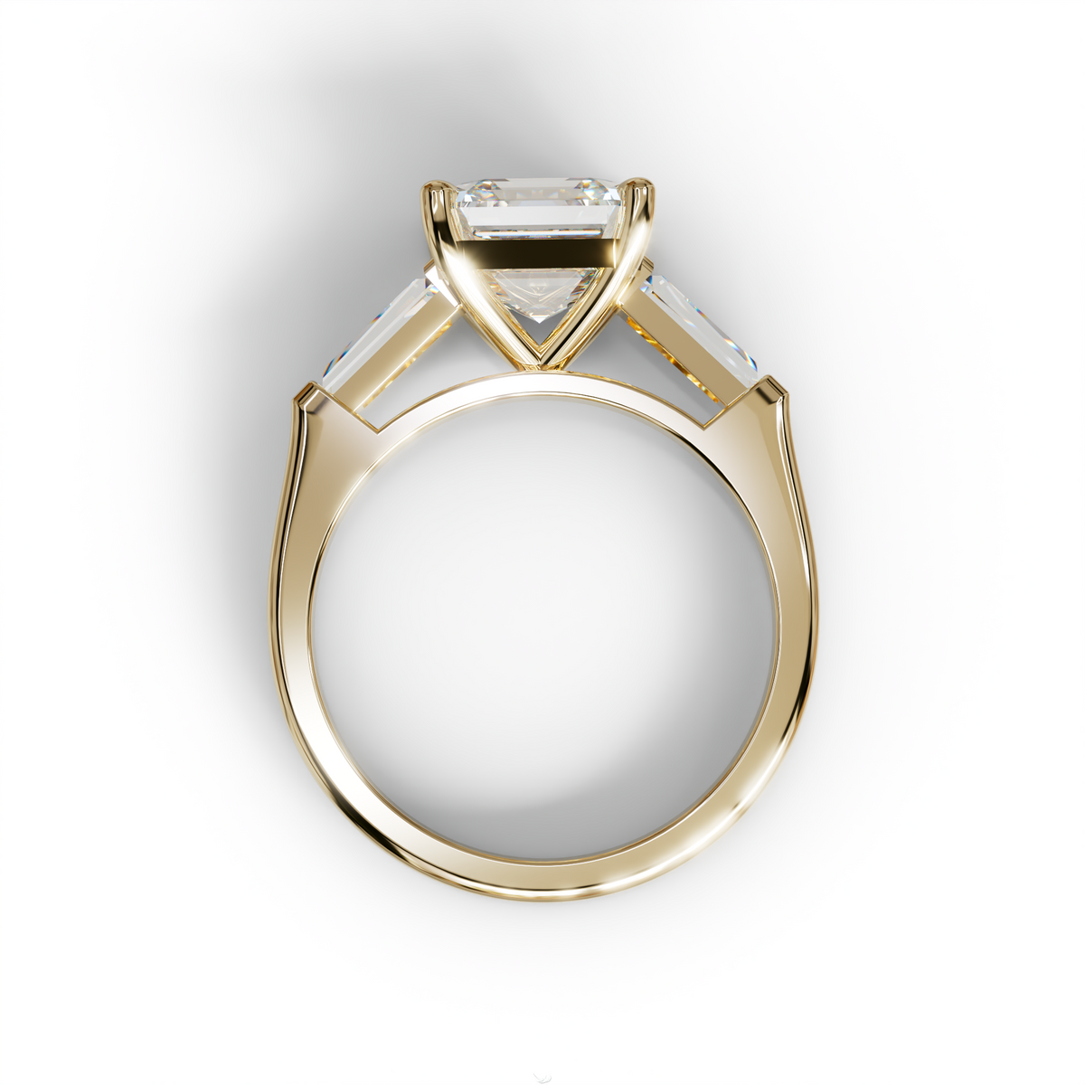 3 Carat E VVS Asscher & Baguette Cut Multi Stone Lab Diamond Ring - Brillante