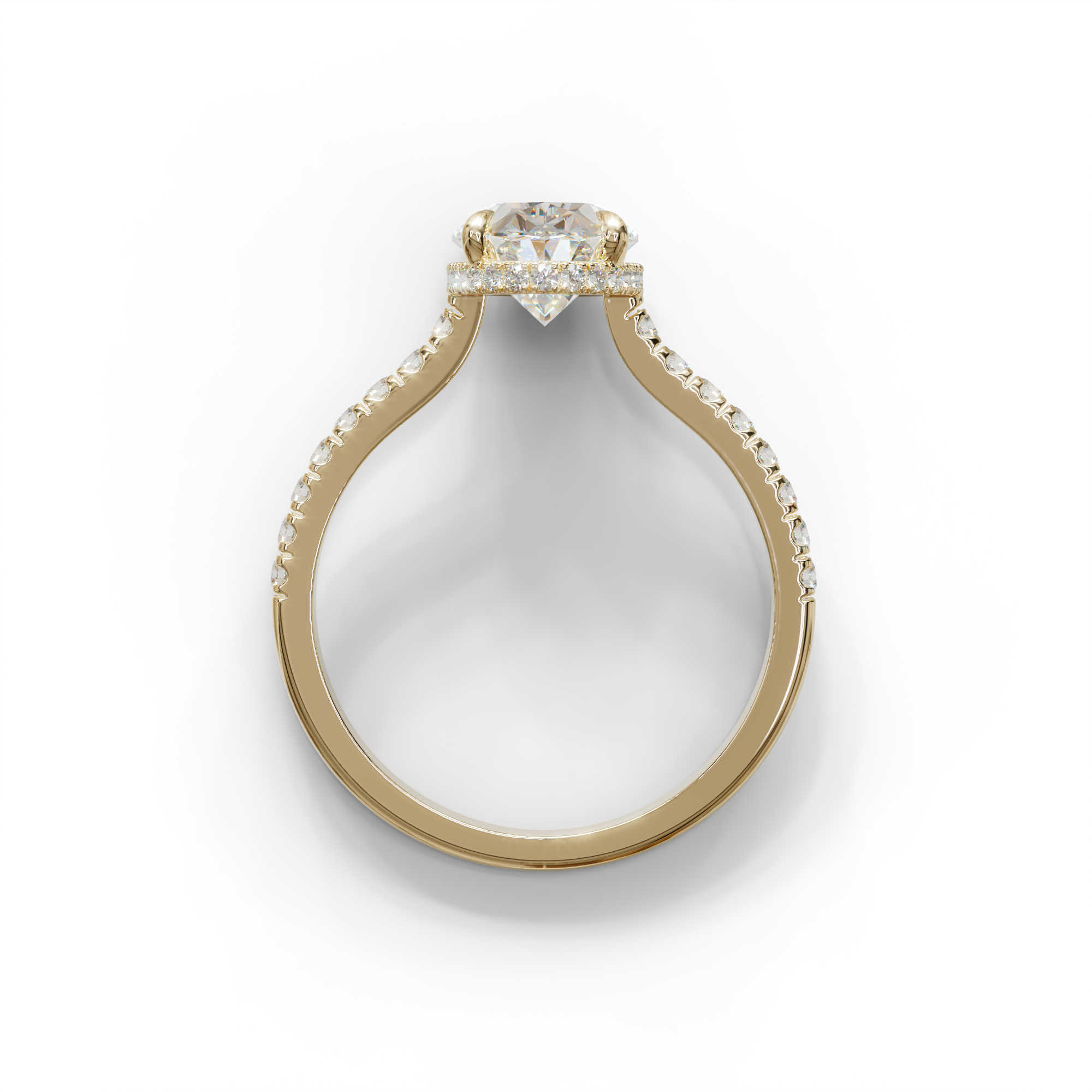 2.5 Carat E VVS Oval Hidden Halo & Pave Setting Lab Diamond Ring - Eblouissant