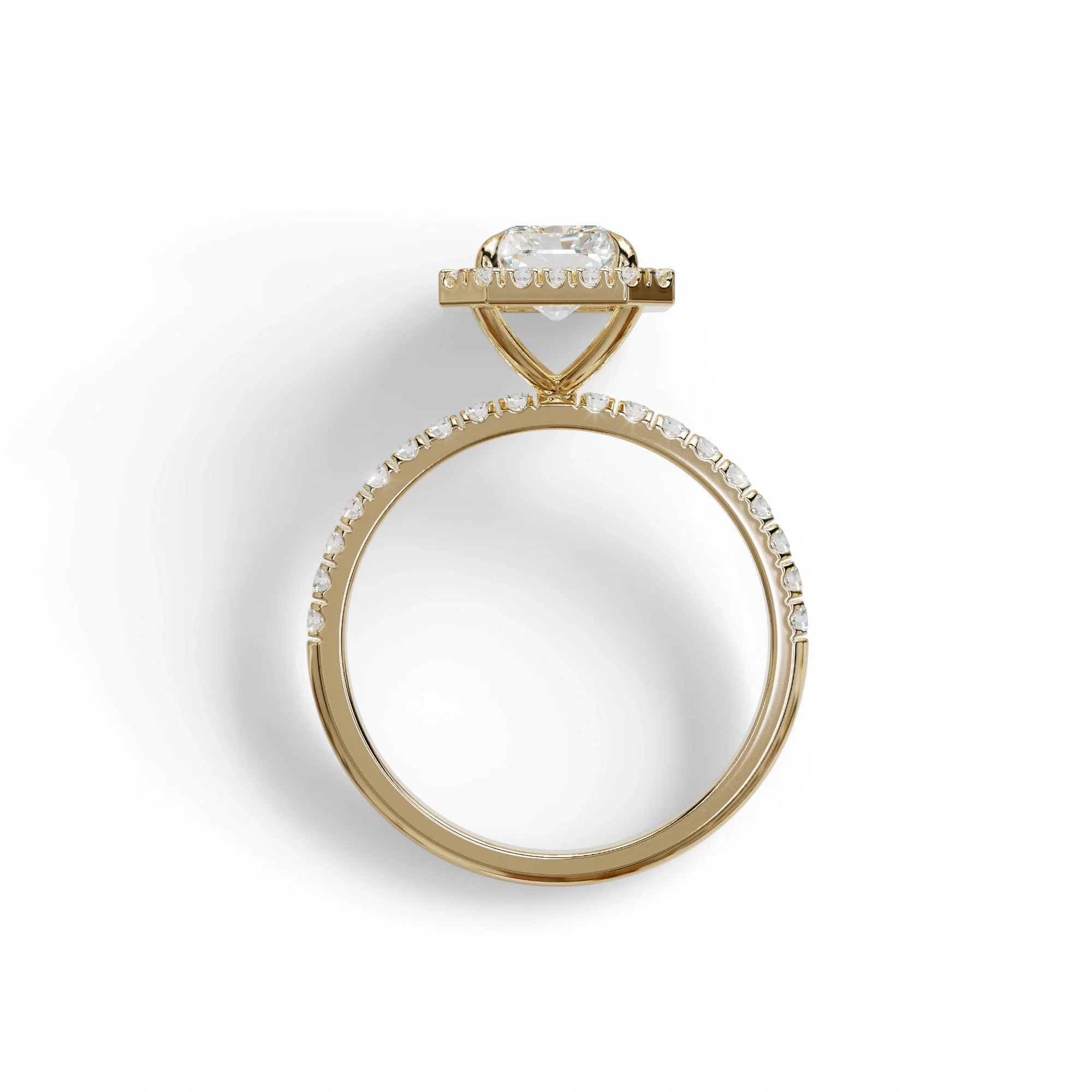 E-VVS Radiant Cut Halo & Pave Lab Grown Diamond Engagement Ring - Madison