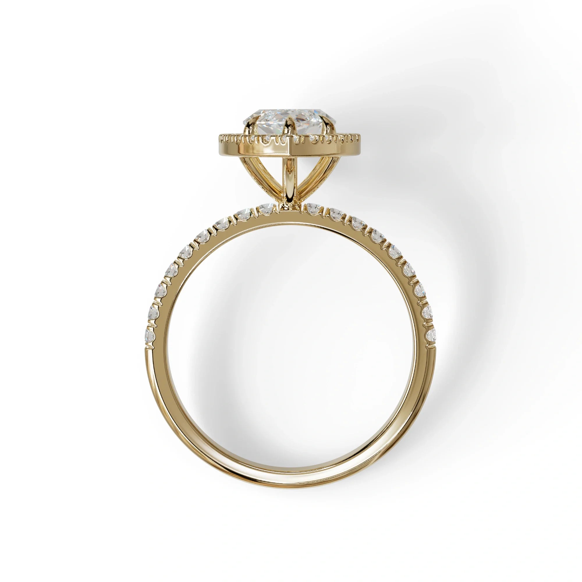 E-VVS Marquise Cut Halo & Pave Lab Grown Diamond Engagement Ring - Simplicity