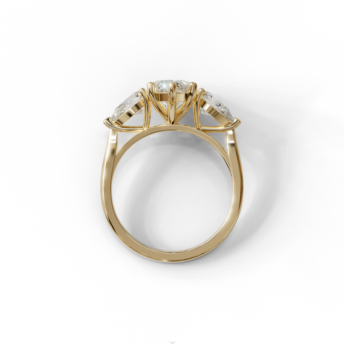 3 Carat E/VVS Marquise & Pear Cut Three Stone Lab Grown Diamond Engagement Ring