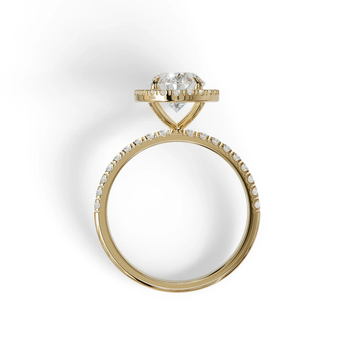 E-VVS Oval Cut Halo & Pave Lab Grown Diamond Engagement Ring - AnnaBella