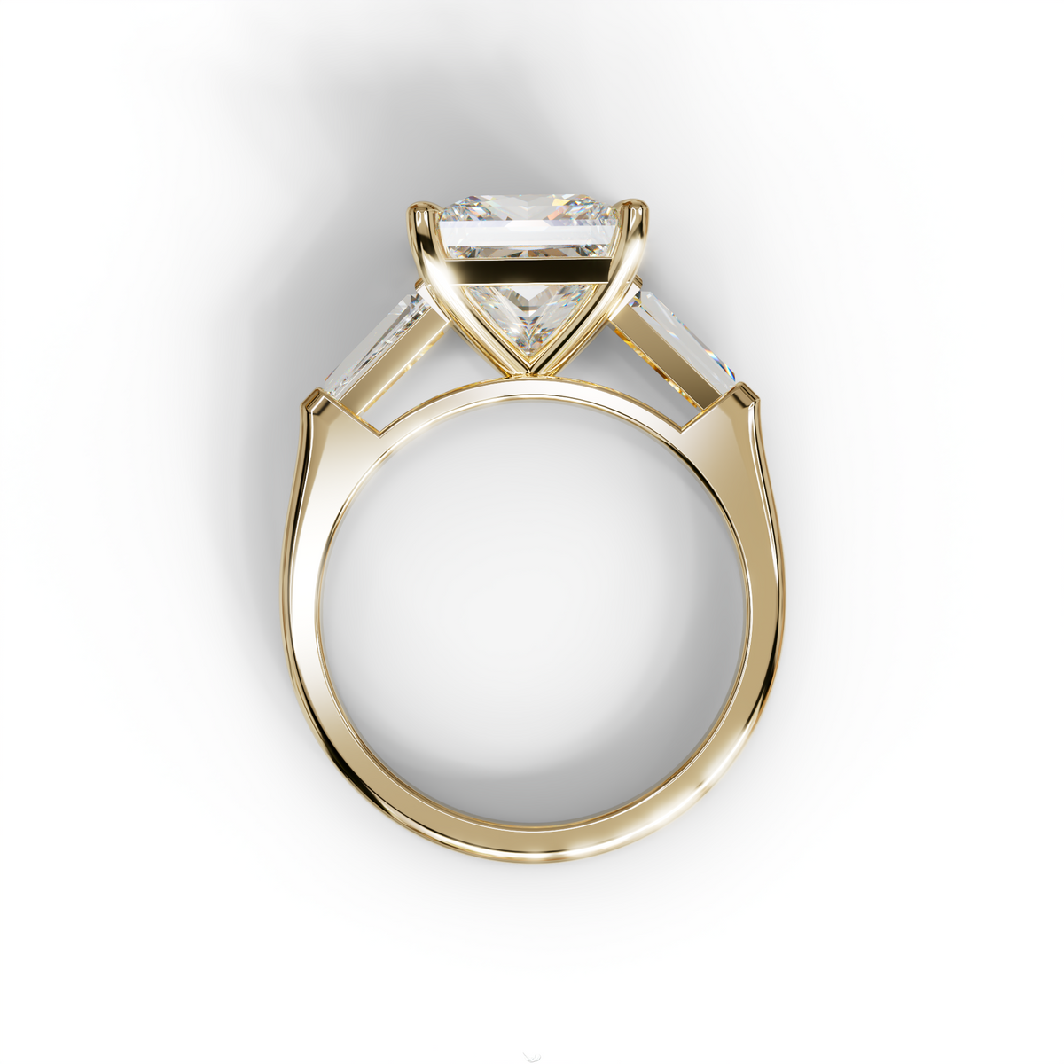 E/VVS 3 Carat Princess & Baguette Cut Lab Grown Diamond Ring - Alluring