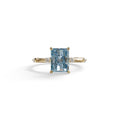 2 Ct Fancy Vivid Blue Radiant Cut Lab Grown Diamond Engagement Ring | Space-Chanel Setting - Elaria
