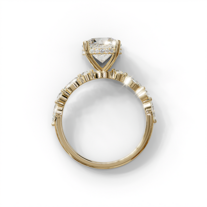 2 Carat E-VVS Round Cut Hidden Halo & Pave Set Lab Diamond Ring - Pure Origin