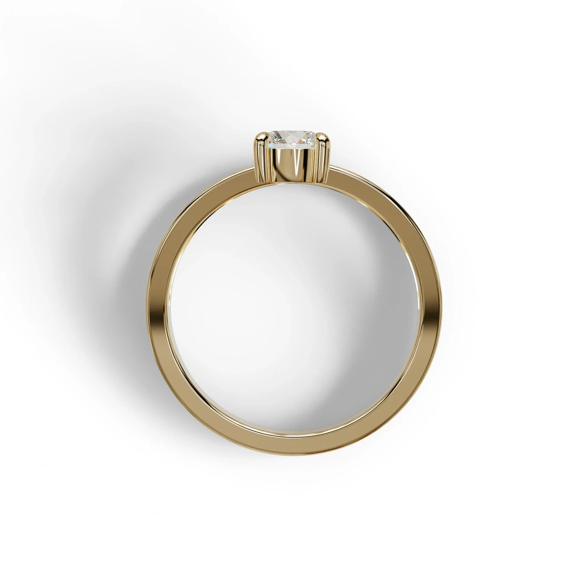 E VVS Round Brilliant Solitaire Engagement Ring with a split‑shank Band - Auric Grace